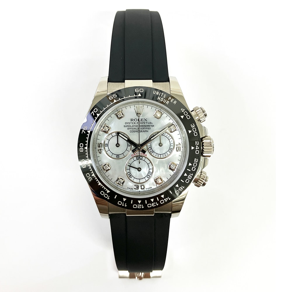Rolex Daytona White Gold Oysterflex Mother of Pearl Dial 40mm
