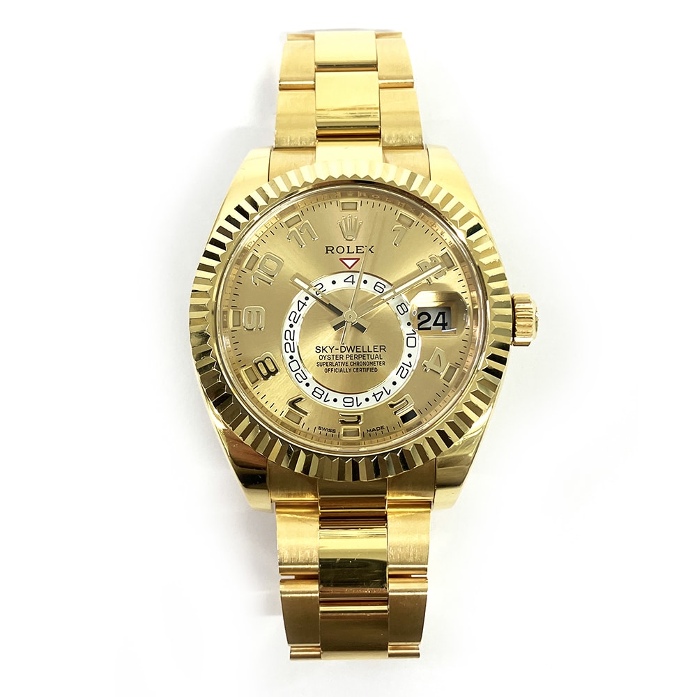 Rolex Sky-Dweller Yellow Gold Champagne Dial 42mm 326938-0002