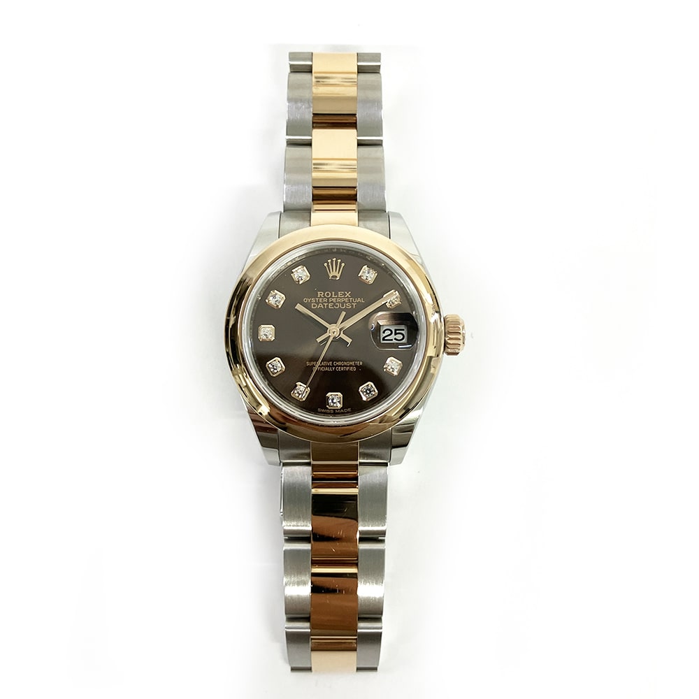 Rolex Lady-Datejust Rose Gold & Steel Brown Dial 28mm 279161-0012