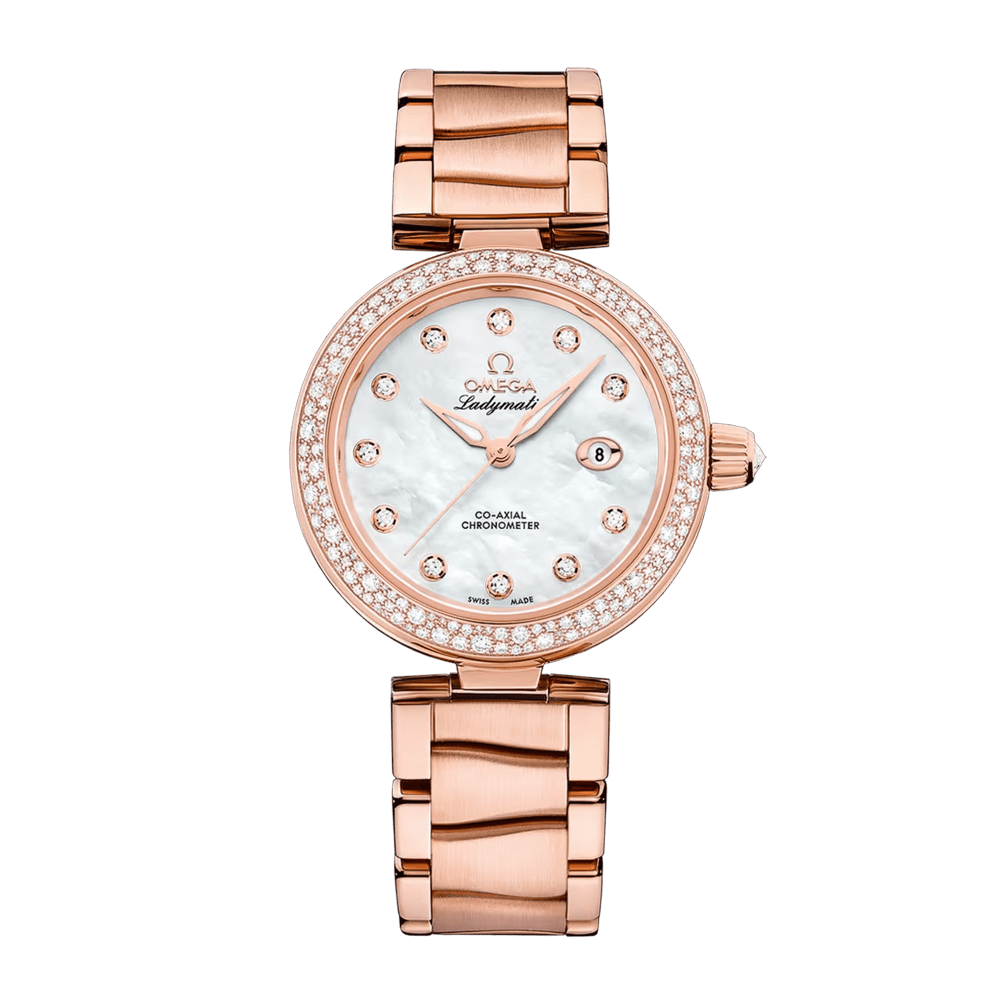 Omega LadyMatic Rose Gold Diamond Mother of Pearl Dial 34mm  display picture 1