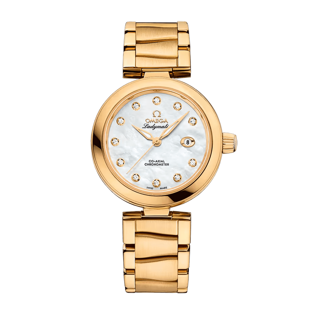 Omega LadyMatic Yellow Gold Mother of Pearl Dial 34mm 425.60.34.20