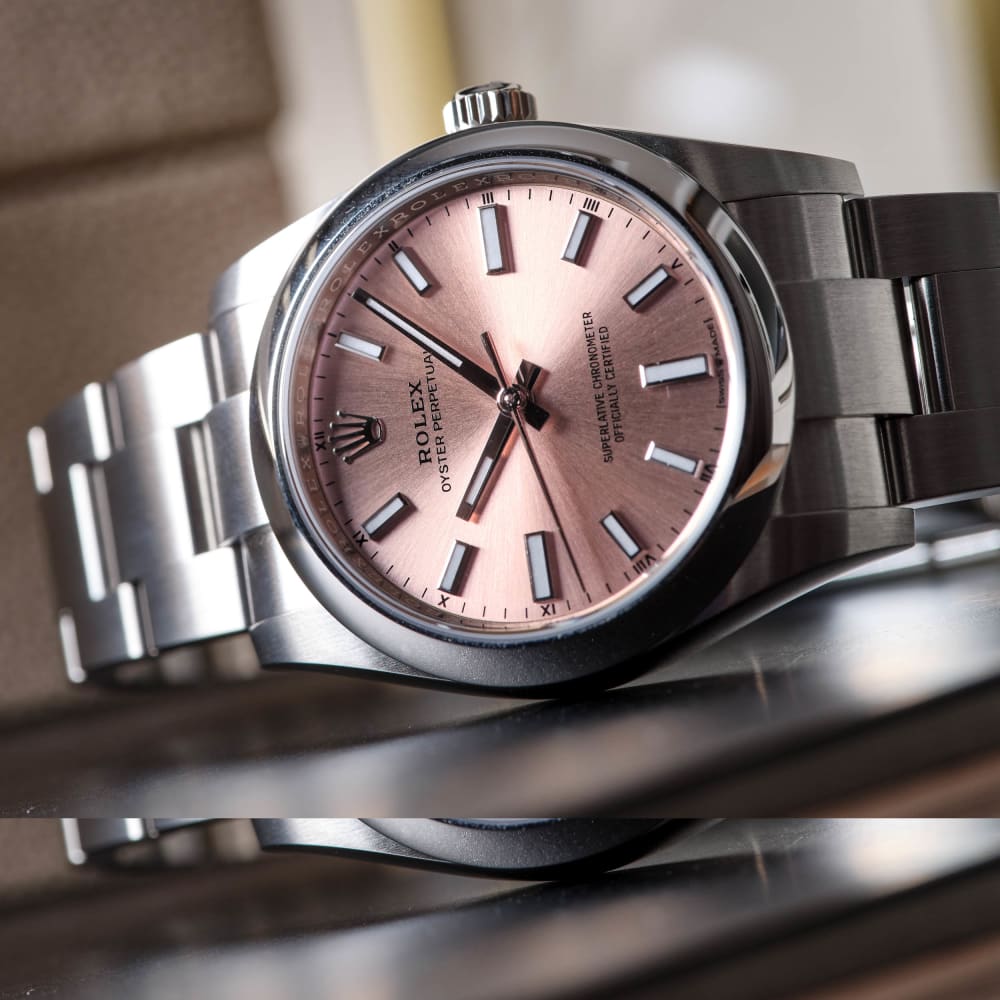 Rolex Oyster Perpetual Steel Pink Dial 34mm 124200-0004 - Make an