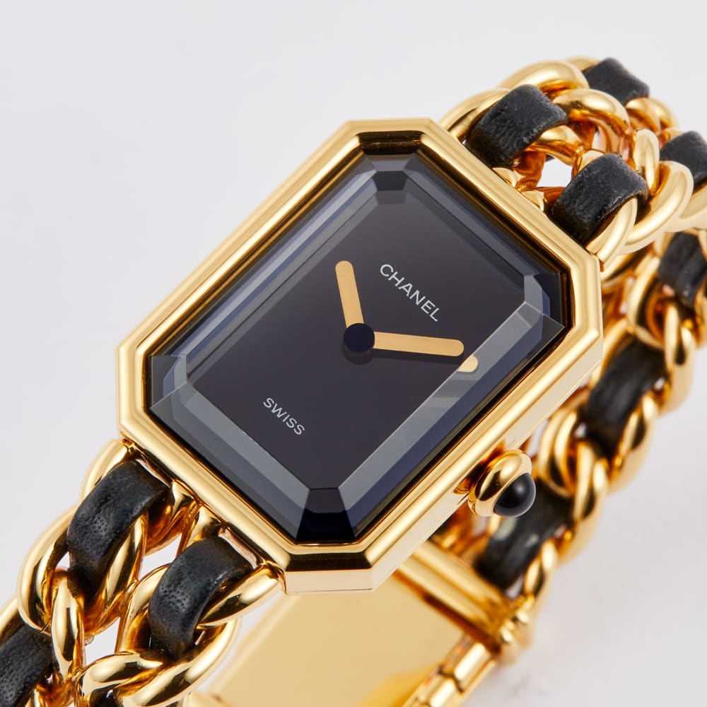 Chanel Premiere Medium Yellow Gold Plated & Steel Black Dial 20mm