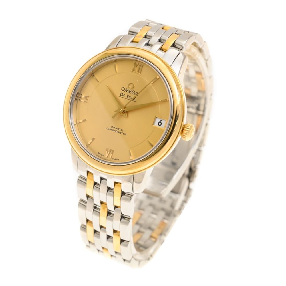 Omega De Ville Yellow Gold & Steel Champagne Dial 32mm 424.20