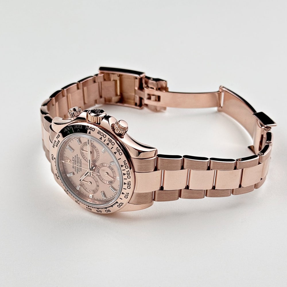 Rolex Daytona Rose Gold Baguette Pink Dial 40mm 116505-0012 - Make