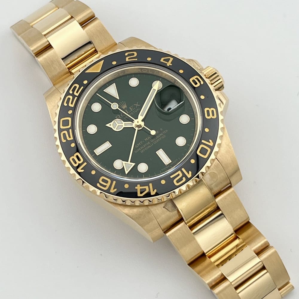 Rolex GMT-Master II Yellow Gold Green Dial 40mm 116718LN-0002