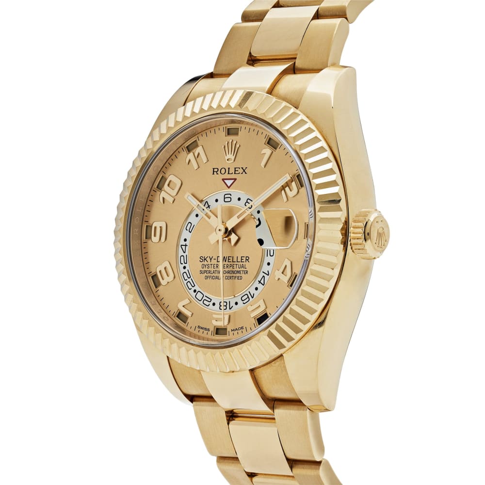 Rolex Sky-Dweller Yellow Gold Champagne Dial 42mm 326938-0002