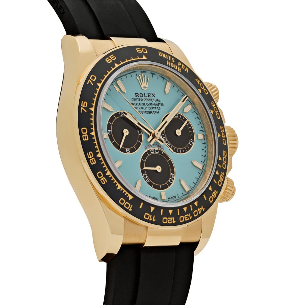 Rolex Daytona Yellow Gold Oysterflex Turquoise Dial 40mm 126518LN