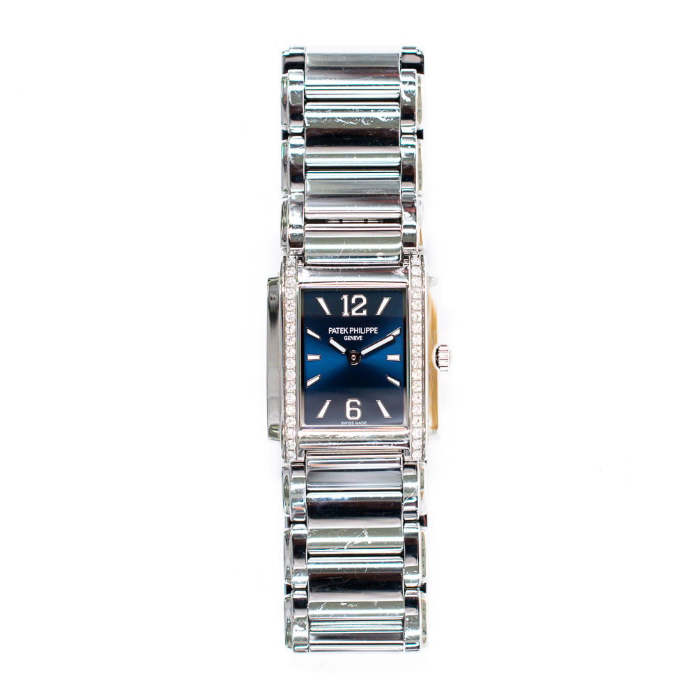 Patek Philippe Twenty~4 Manchette Steel Diamond Blue Dial 25mm