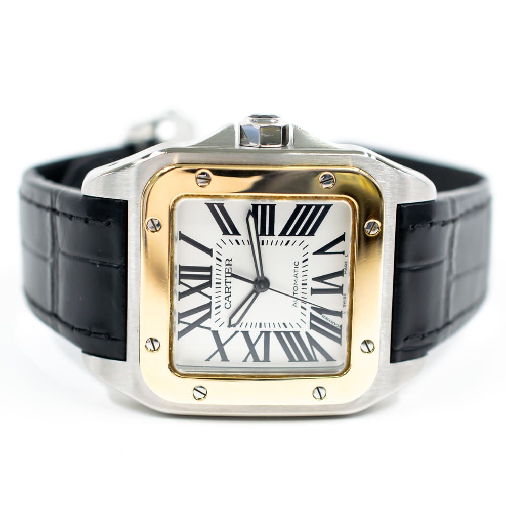 Cartier Santos de Cartier Yellow Gold & Steel Silver Dial 38mm