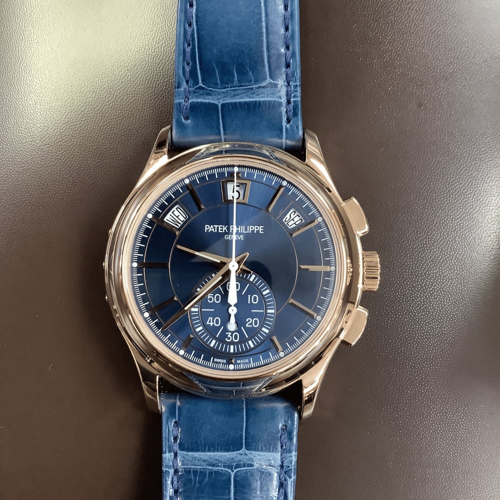 Patek Philippe Annual Calendar Chronograph Rose Gold Blue Dial