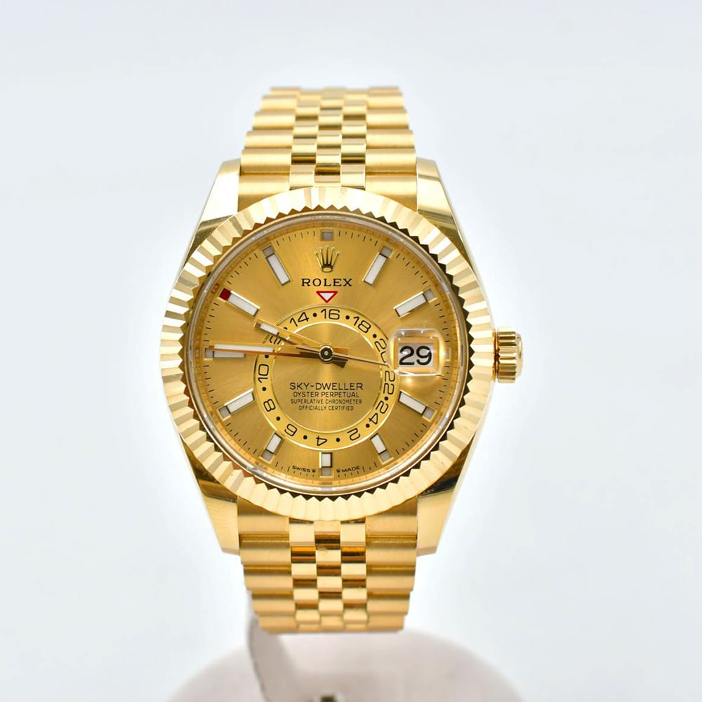 Rolex Sky-Dweller Yellow Gold Jubilee Champagne Dial 42mm 336938