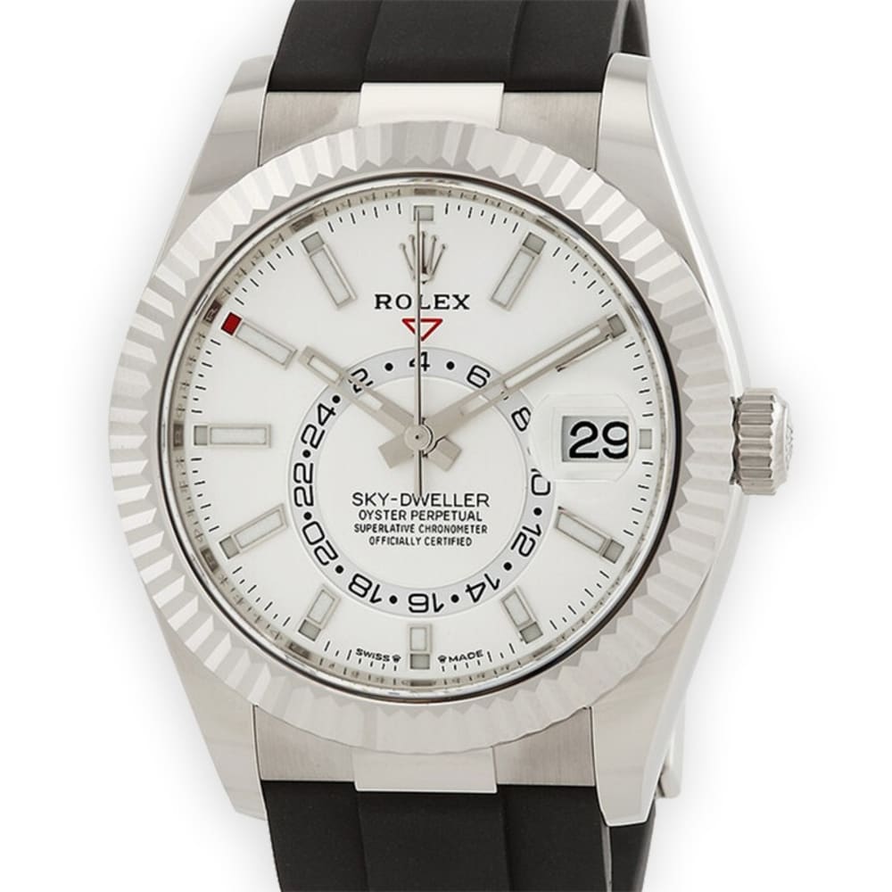 Rolex Sky-Dweller White Gold Oysterflex White Dial 42mm 336239