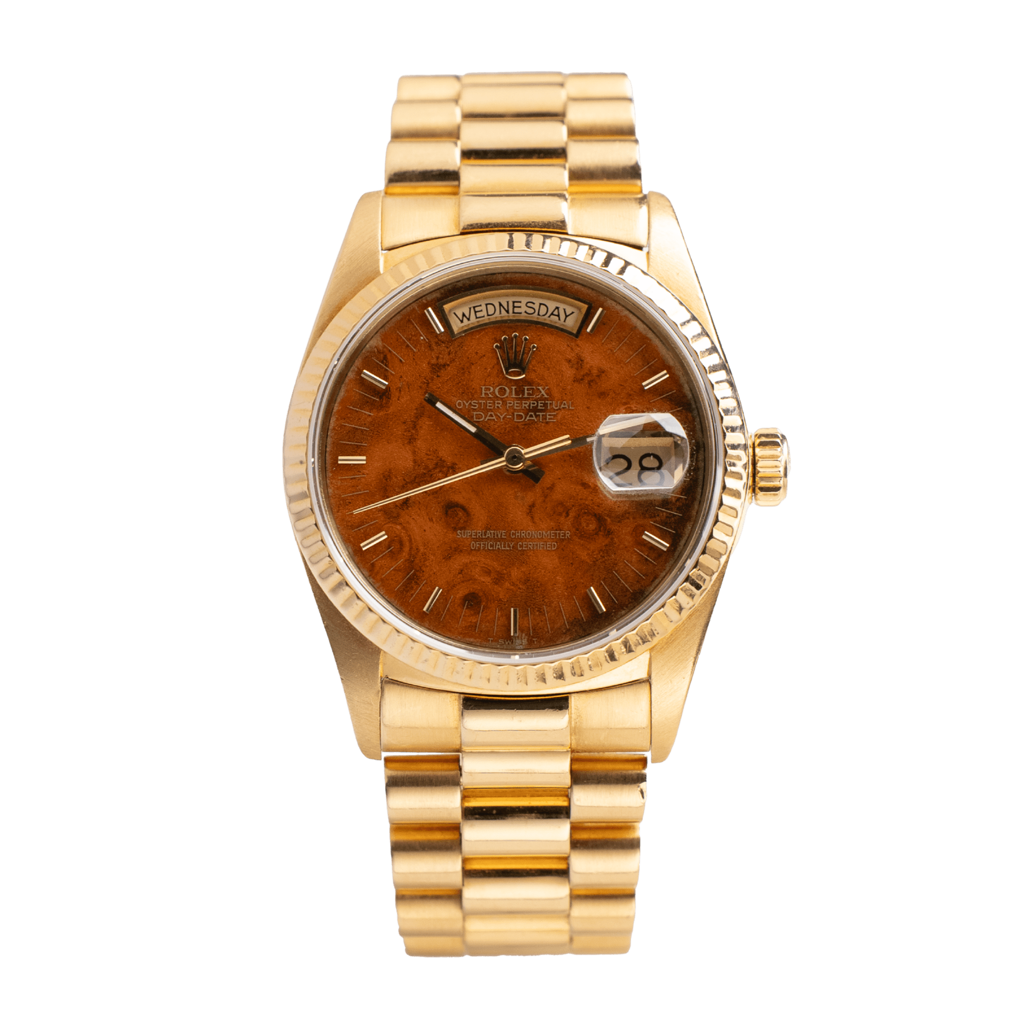 Image of Day-Date Yellow Gold Wood Dial 36mm