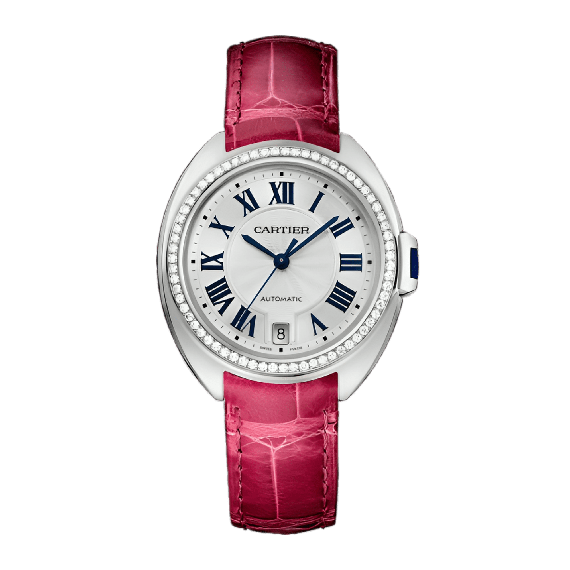 Image of Clé de Cartier White Gold Diamond Silver Dial 35mm