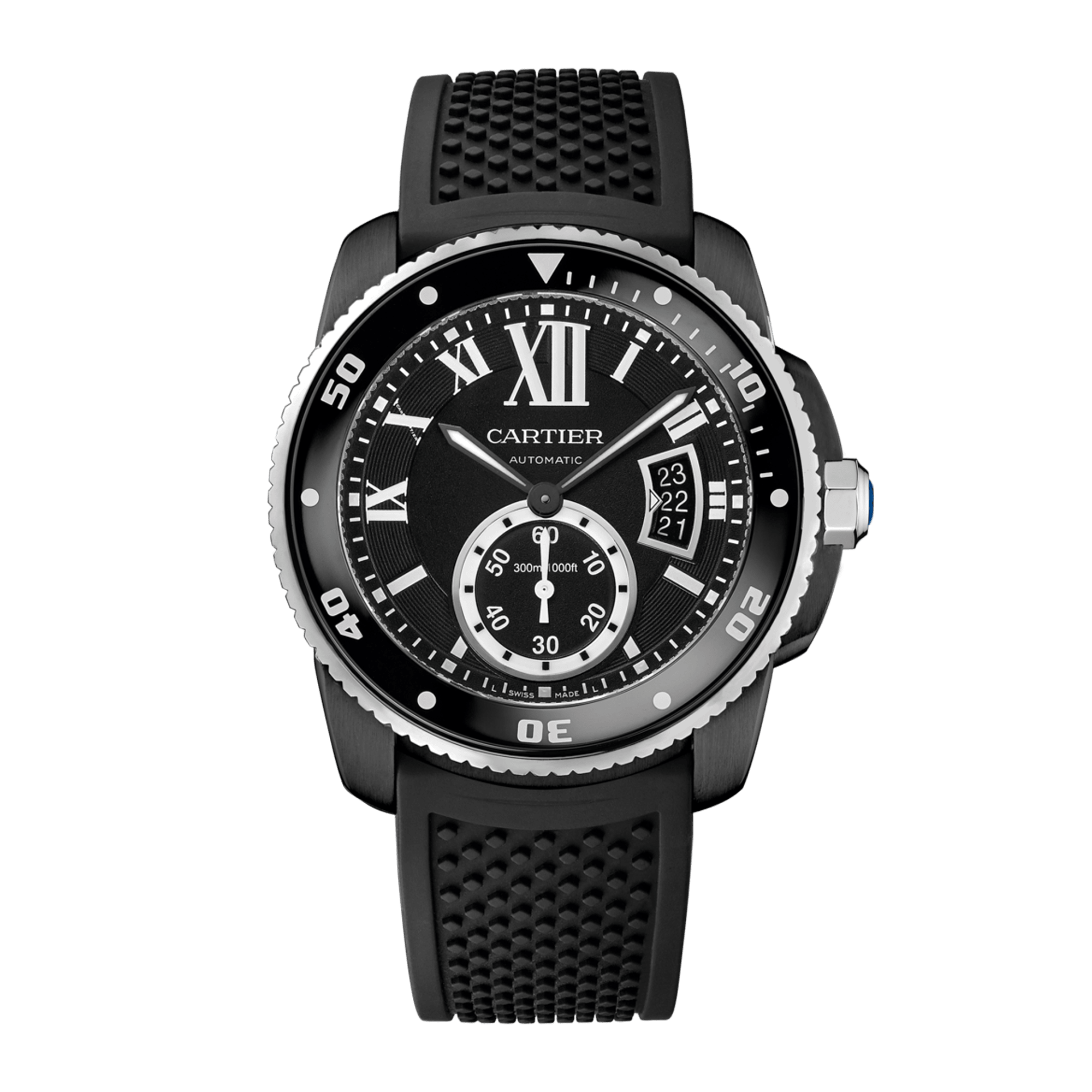 Image of Calibre de Cartier Steel Black Dial 42mm