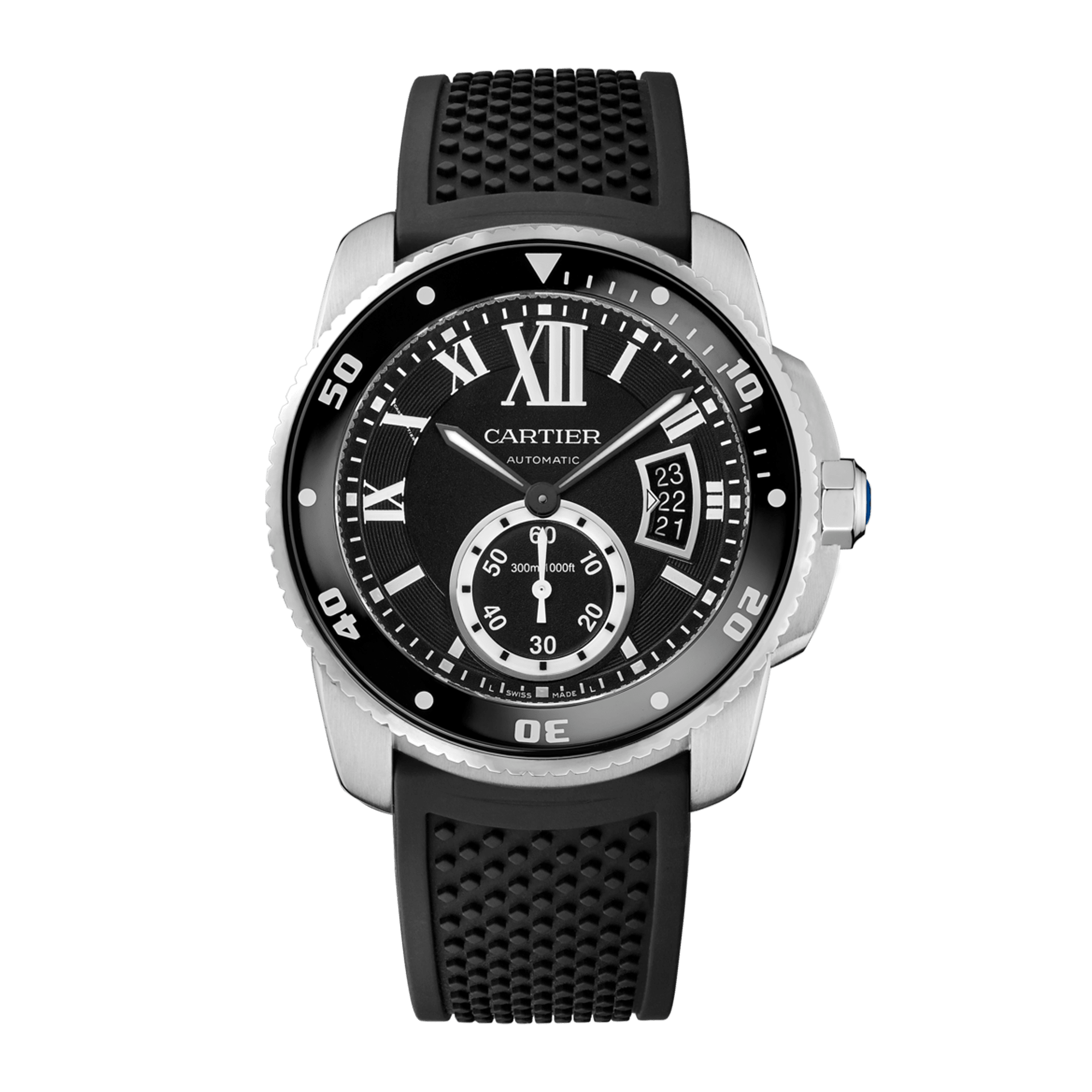 Image of Calibre de Cartier Steel Black Dial 42mm