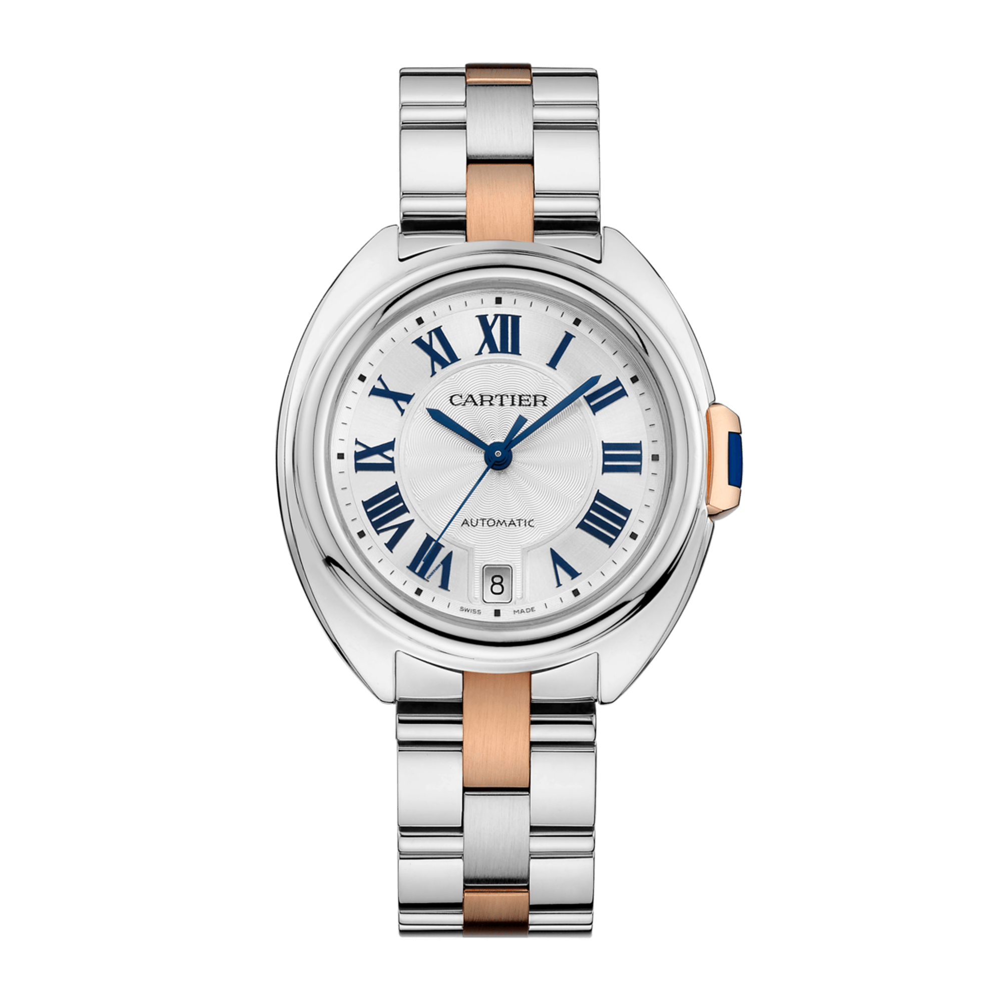Image of Clé de Cartier Rose Gold & Steel Silver Dial 35mm