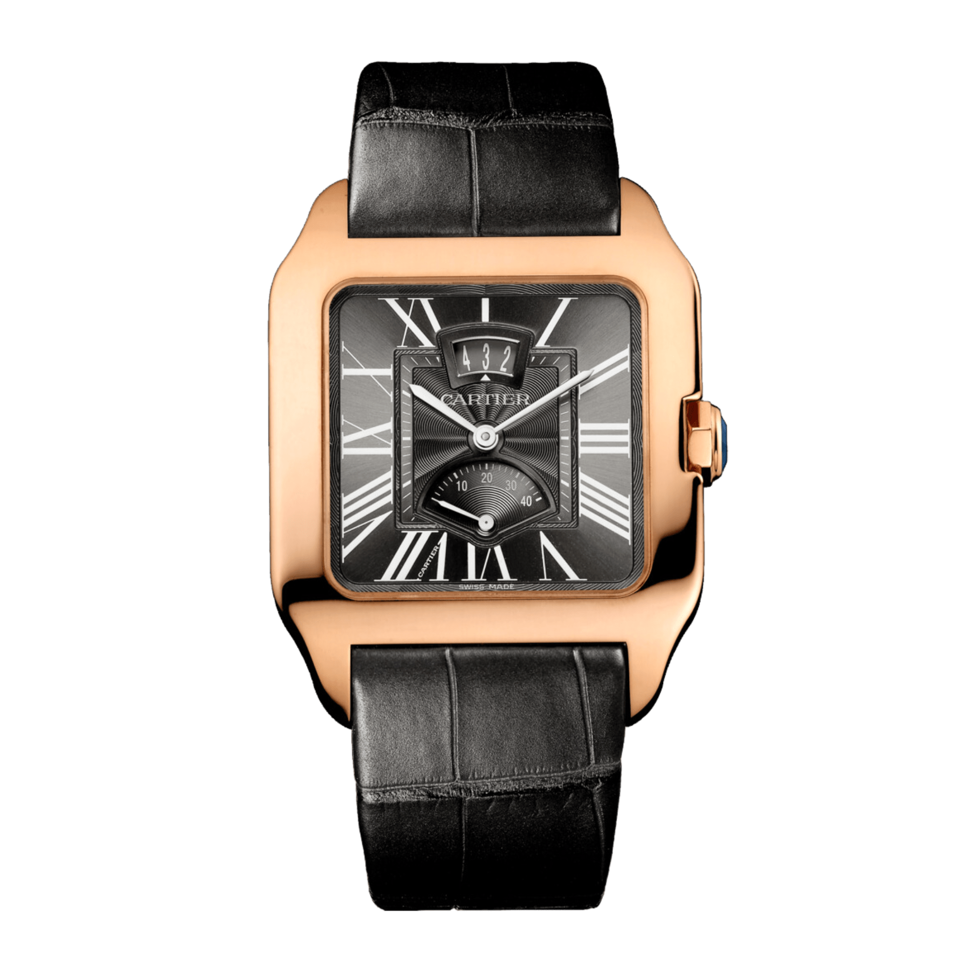 Image of Santos-Dumont Santos Dumont Power Reserve Rose Gold Grey Dial 38mm