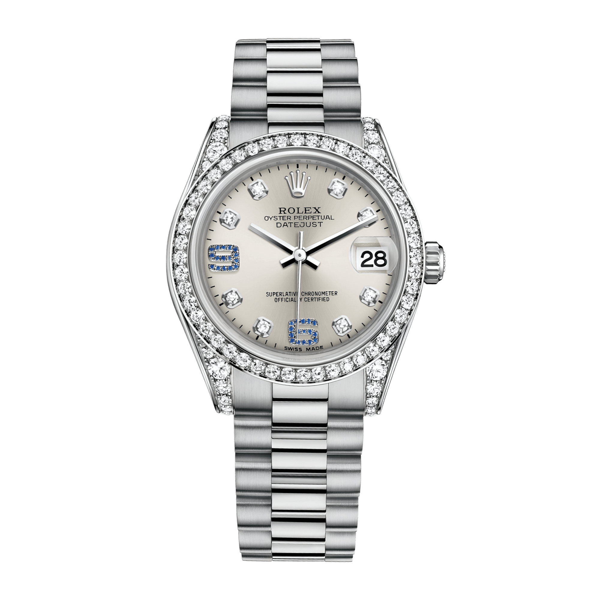 Image of Datejust White Gold Diamond Silver Dial 31mm