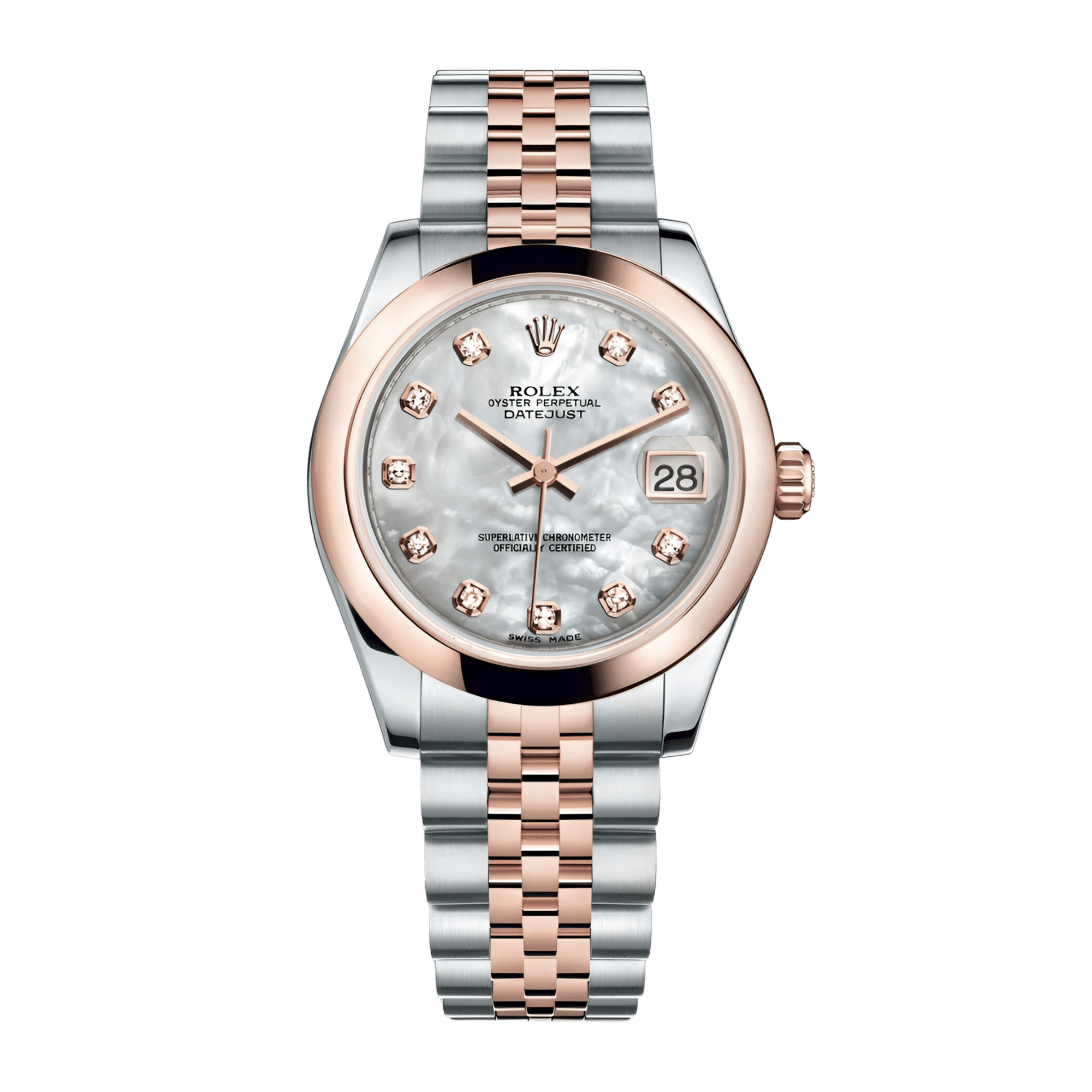 Image of Datejust Rose Gold & Steel Mother of Pearl Dial 31mm