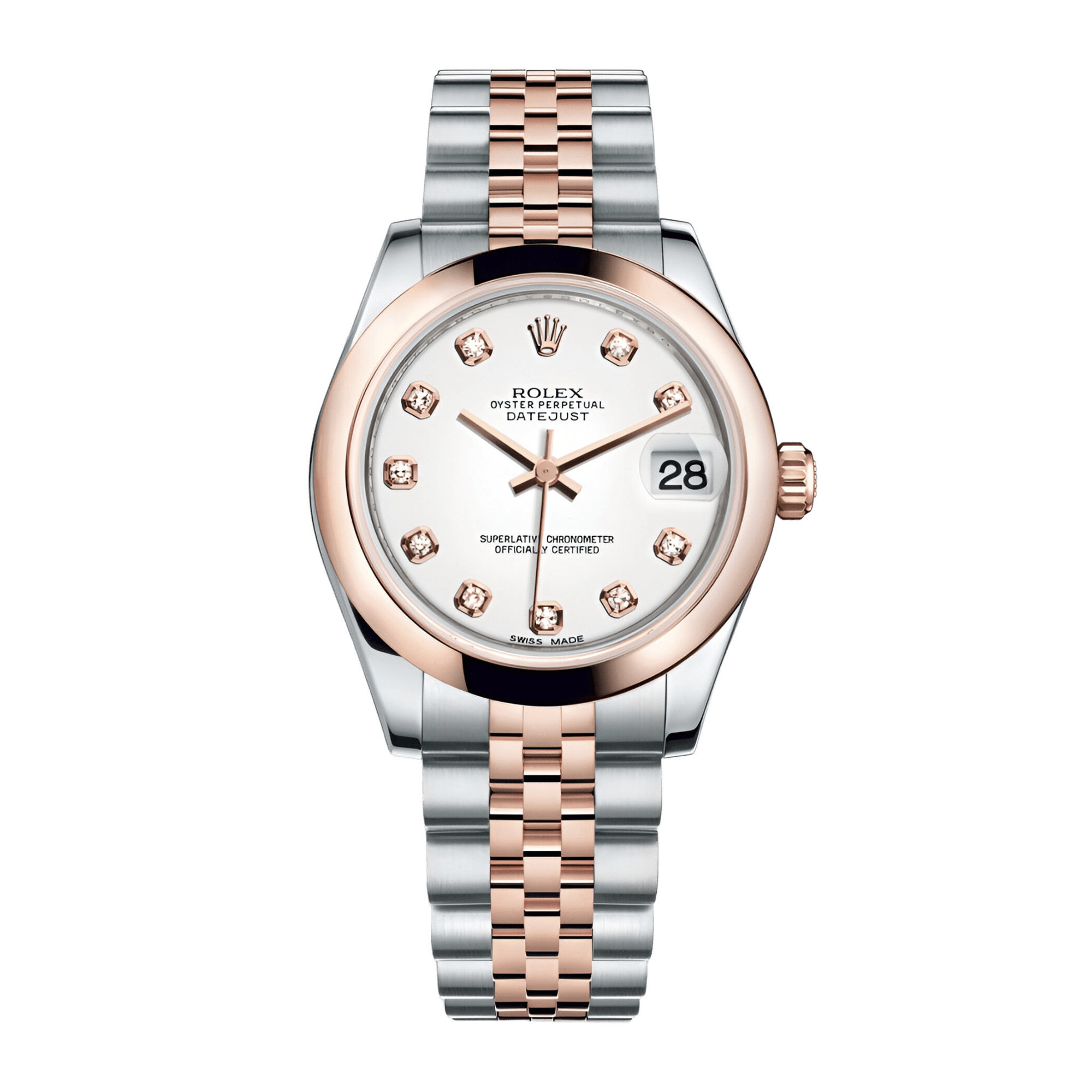 Image of Datejust Rose Gold & Steel Jubilee White Dial 31mm