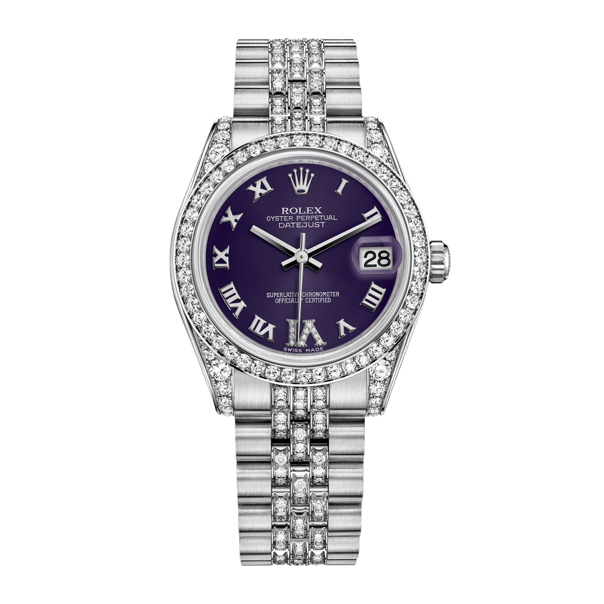 Image of Datejust White Gold Diamond Jubilee Purple Dial 31mm