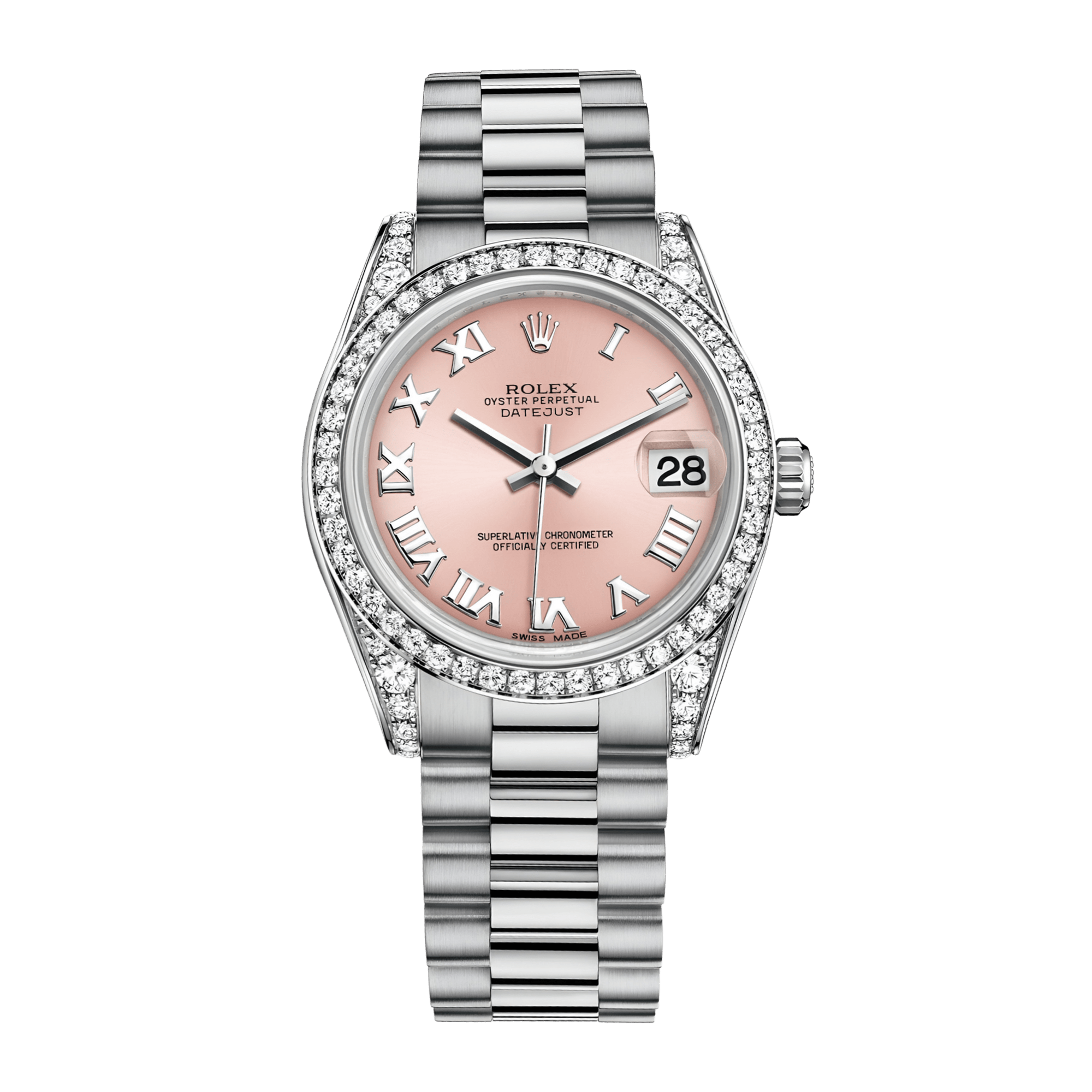 Image of Datejust White Gold Diamond Pink Dial 31mm