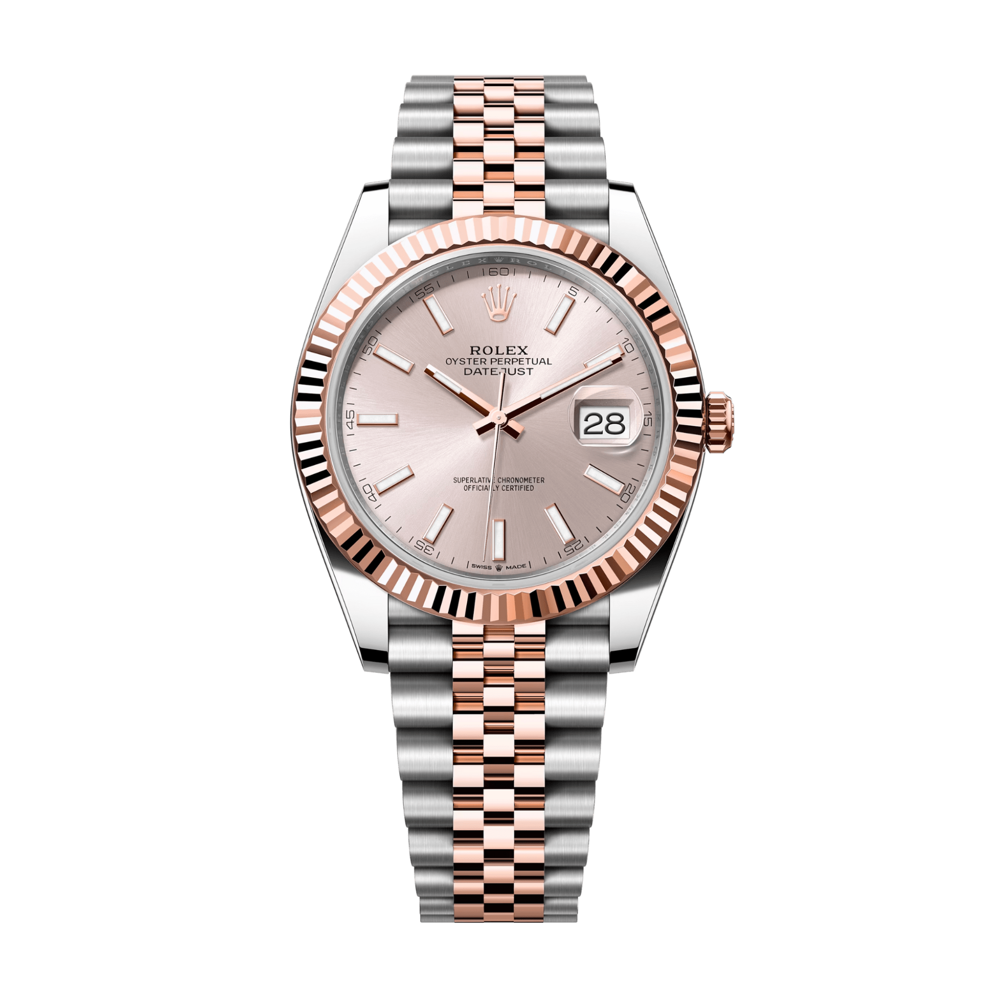 Image of Datejust Rose Gold & Steel Jubilee Pink Dial 41mm
