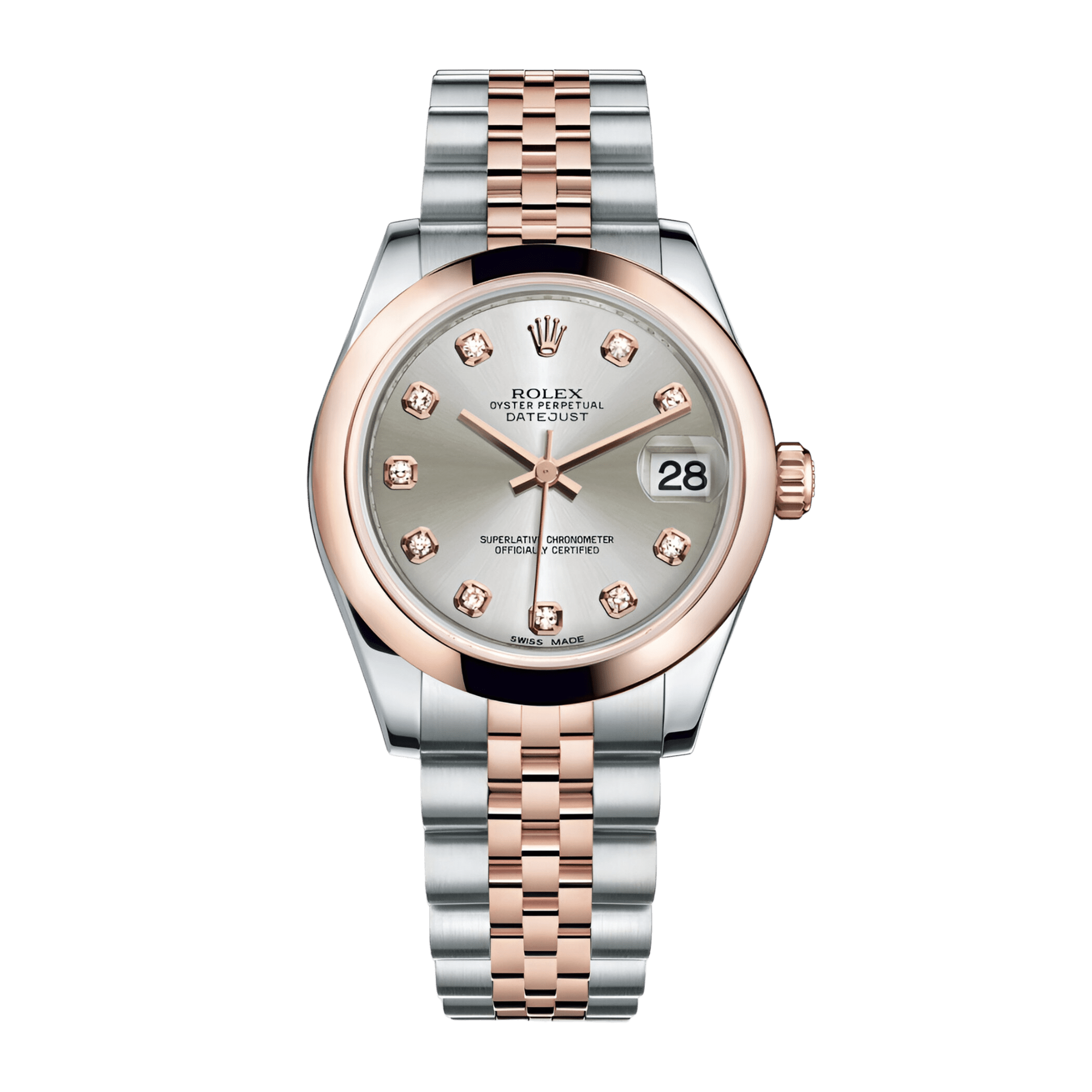 Image of Datejust Rose Gold & Steel Silver Dial 31mm