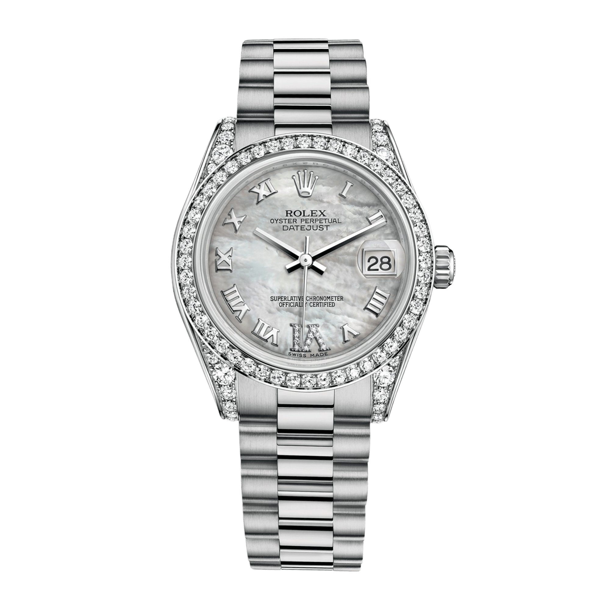Image of Datejust White Gold Diamond Mother of Pearl Dial 31mm