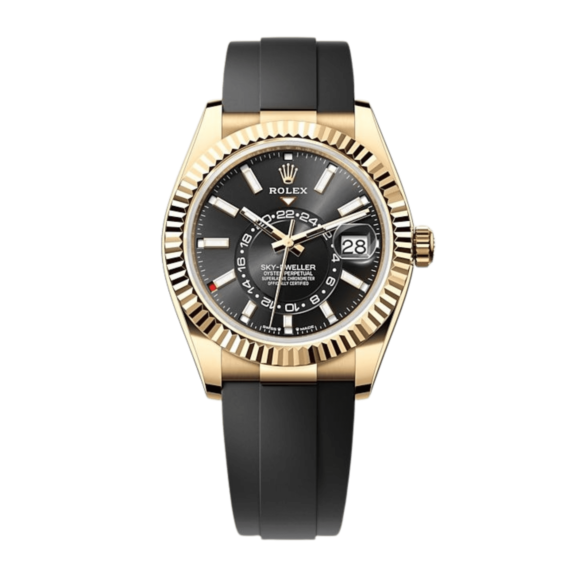 Image of Sky-Dweller Yellow Gold Oysterflex Black Dial 42mm