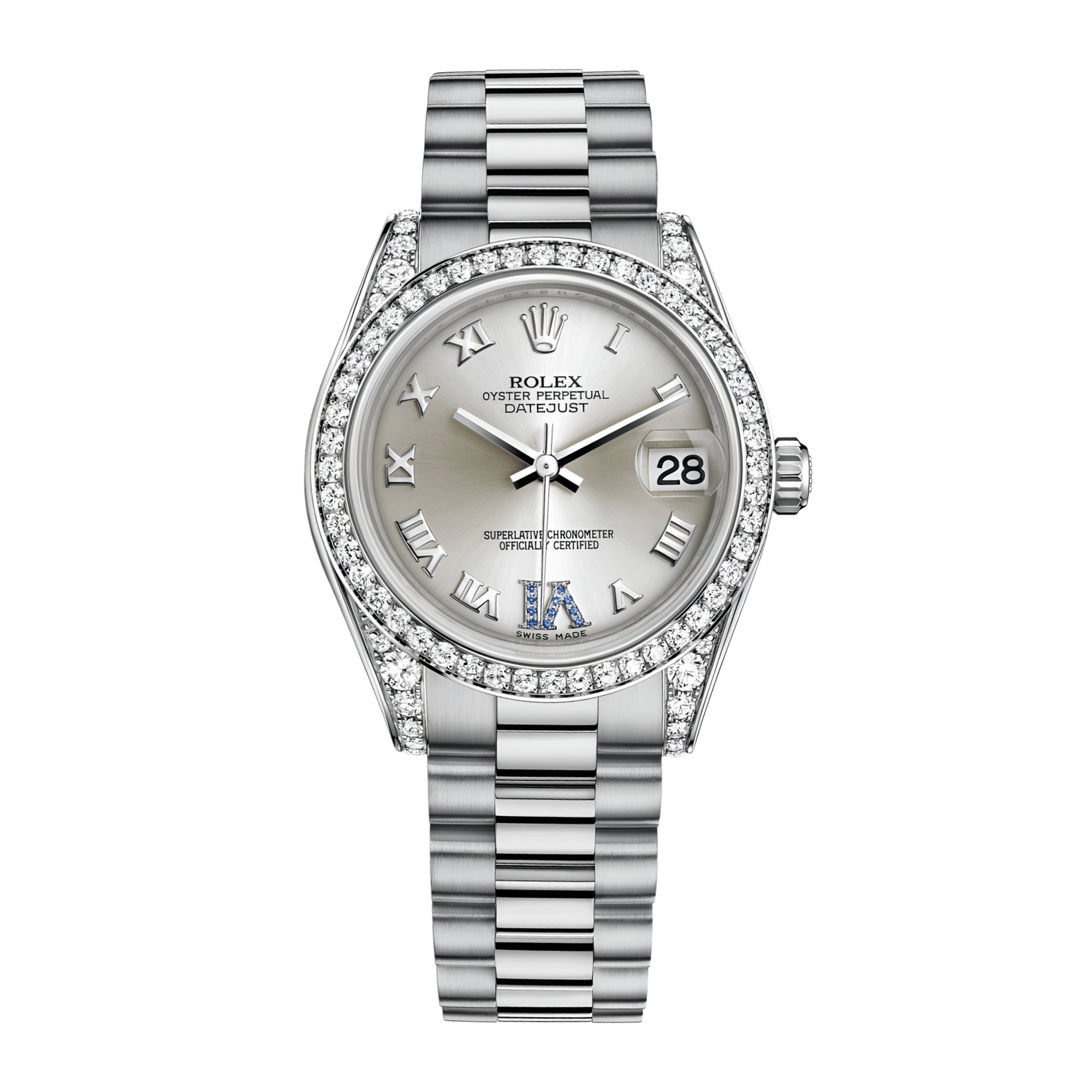 Image of Datejust White Gold Diamond Silver Dial 31mm
