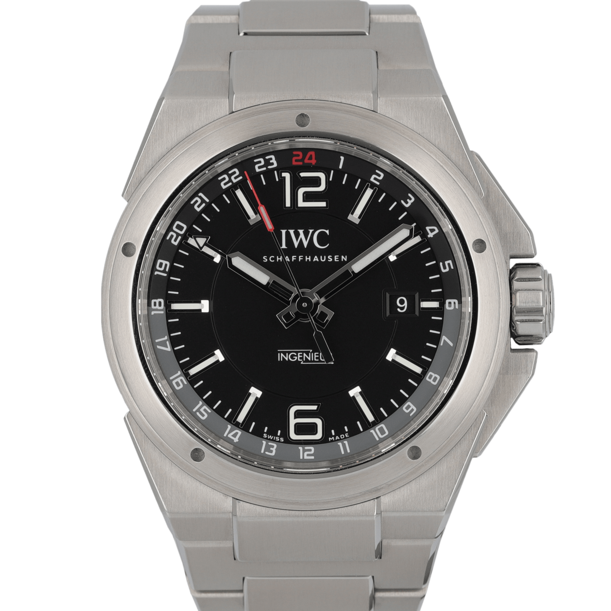 Image of Ingenieur Dual Time Steel Black Dial 43mm