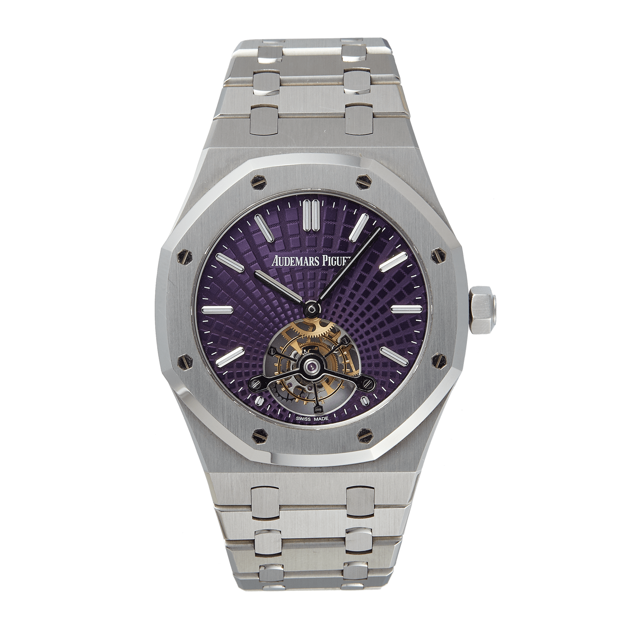 Image of Royal Oak Tourbillon Extra-Thin Steel Purple Dial 41mm