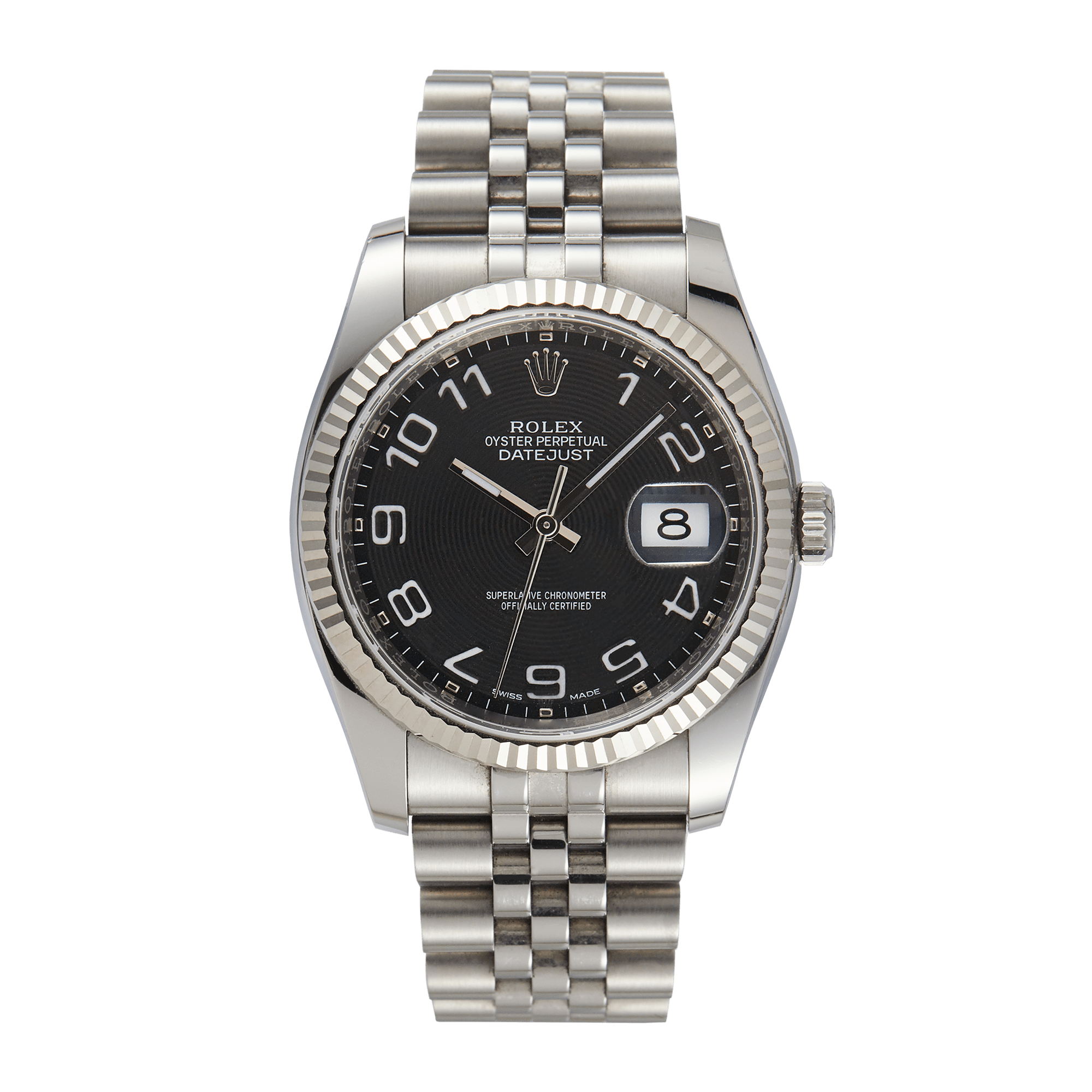 Image of Datejust Red Date Steel Jubilee Black Dial 36mm