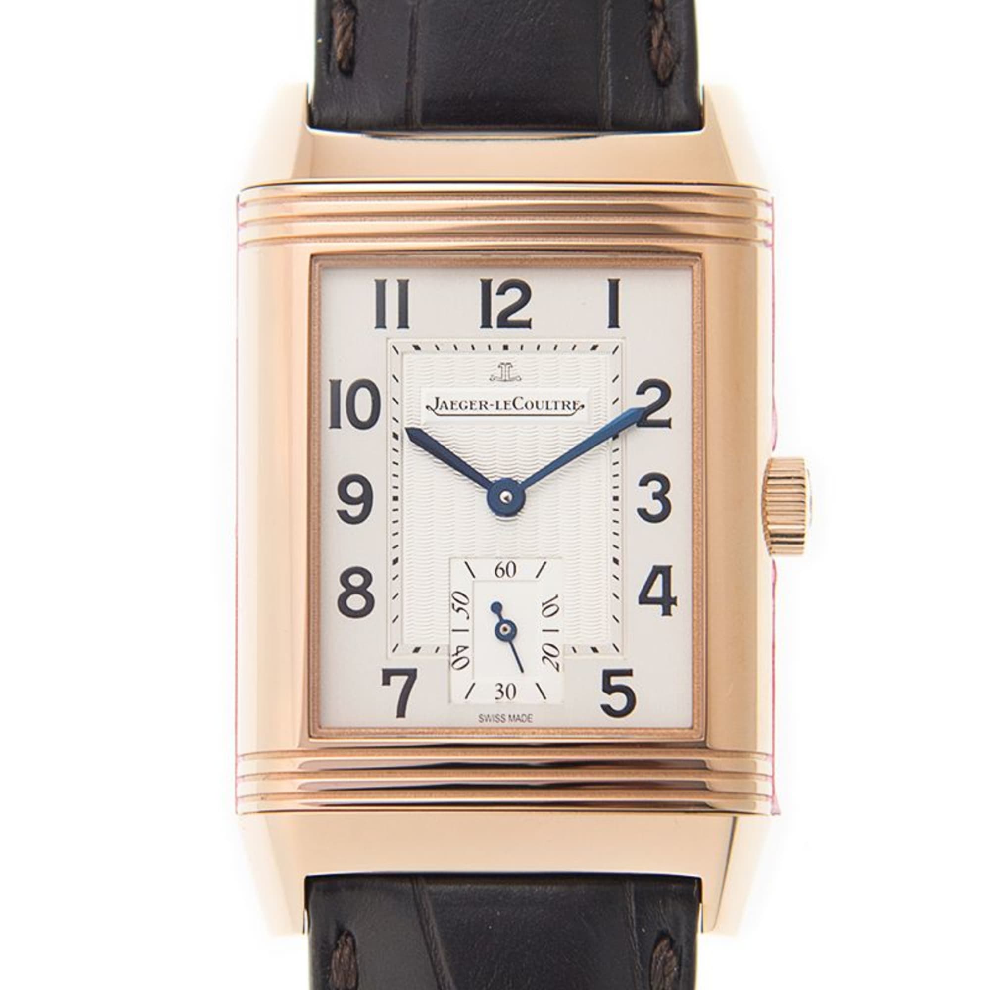 Image of Reverso Grande Taille Rose Gold Silver Dial 26mm