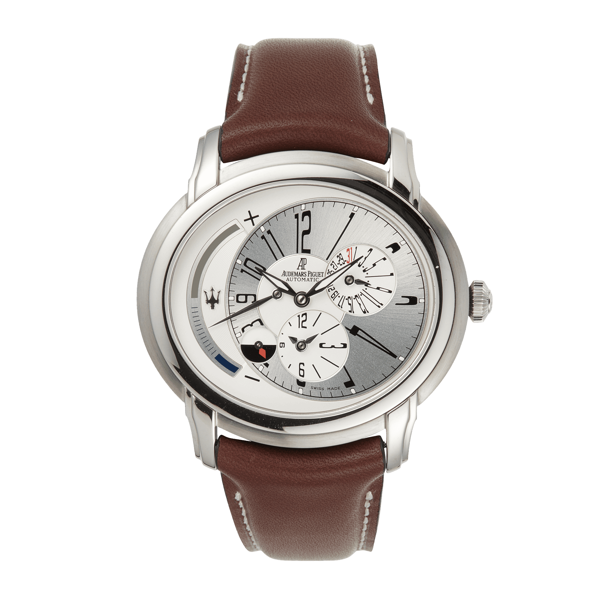 Image of Millenary Dual Time Maserati Limited Edition Steel Silver Dial 42mm