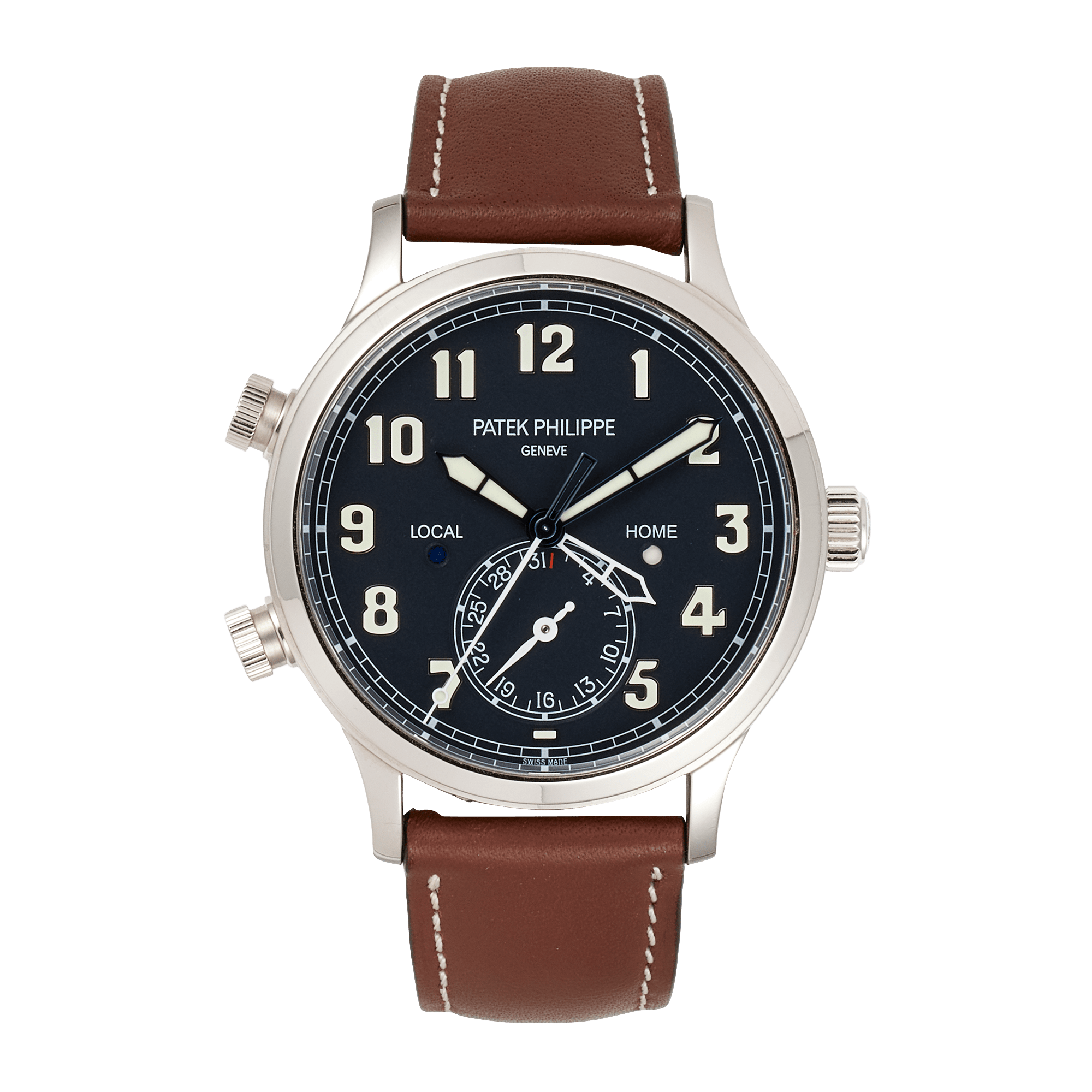 Image of Complications Calatrava Pilot Travel Time White Gold Blue Dial 42mm