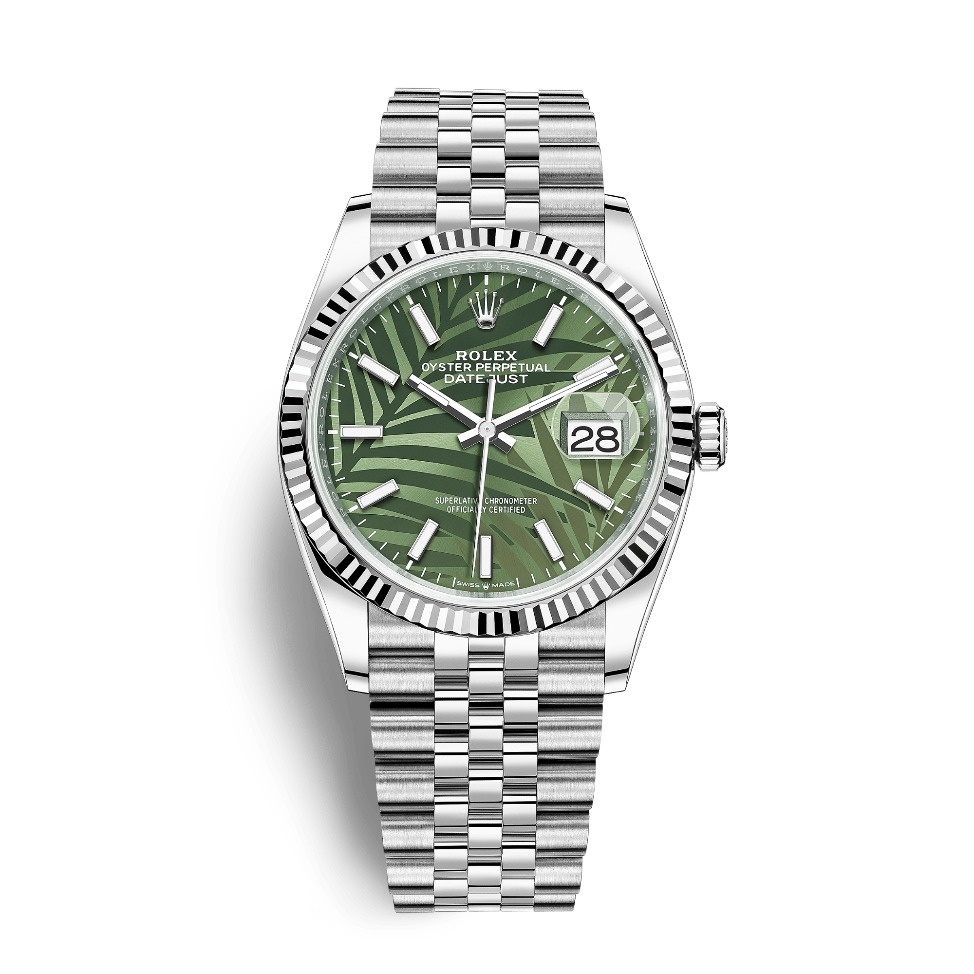 Image of Datejust Steel Jubilee Green Palm Dial 36mm