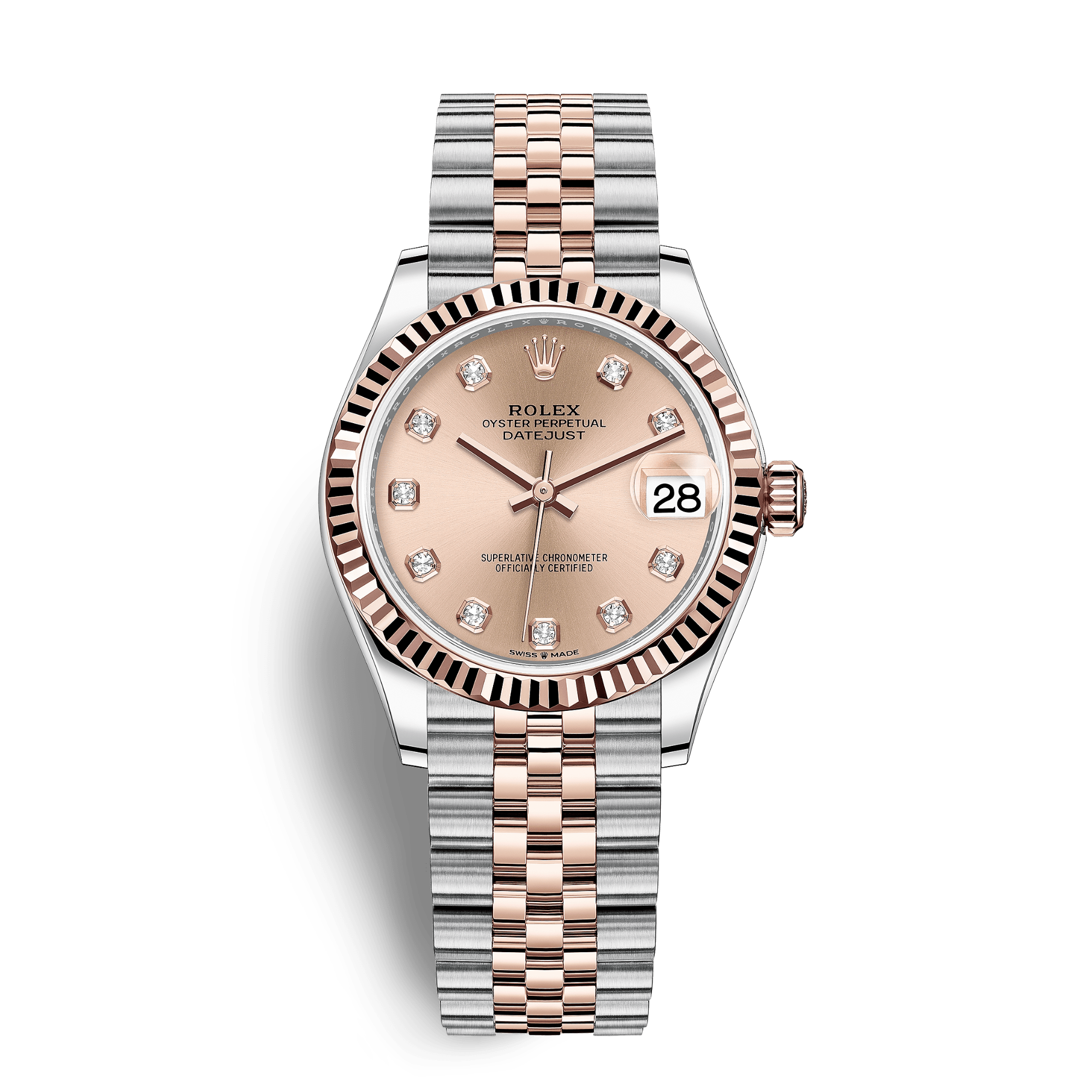 Image of Datejust Rose Gold & Steel Jubilee Pink Dial 31mm