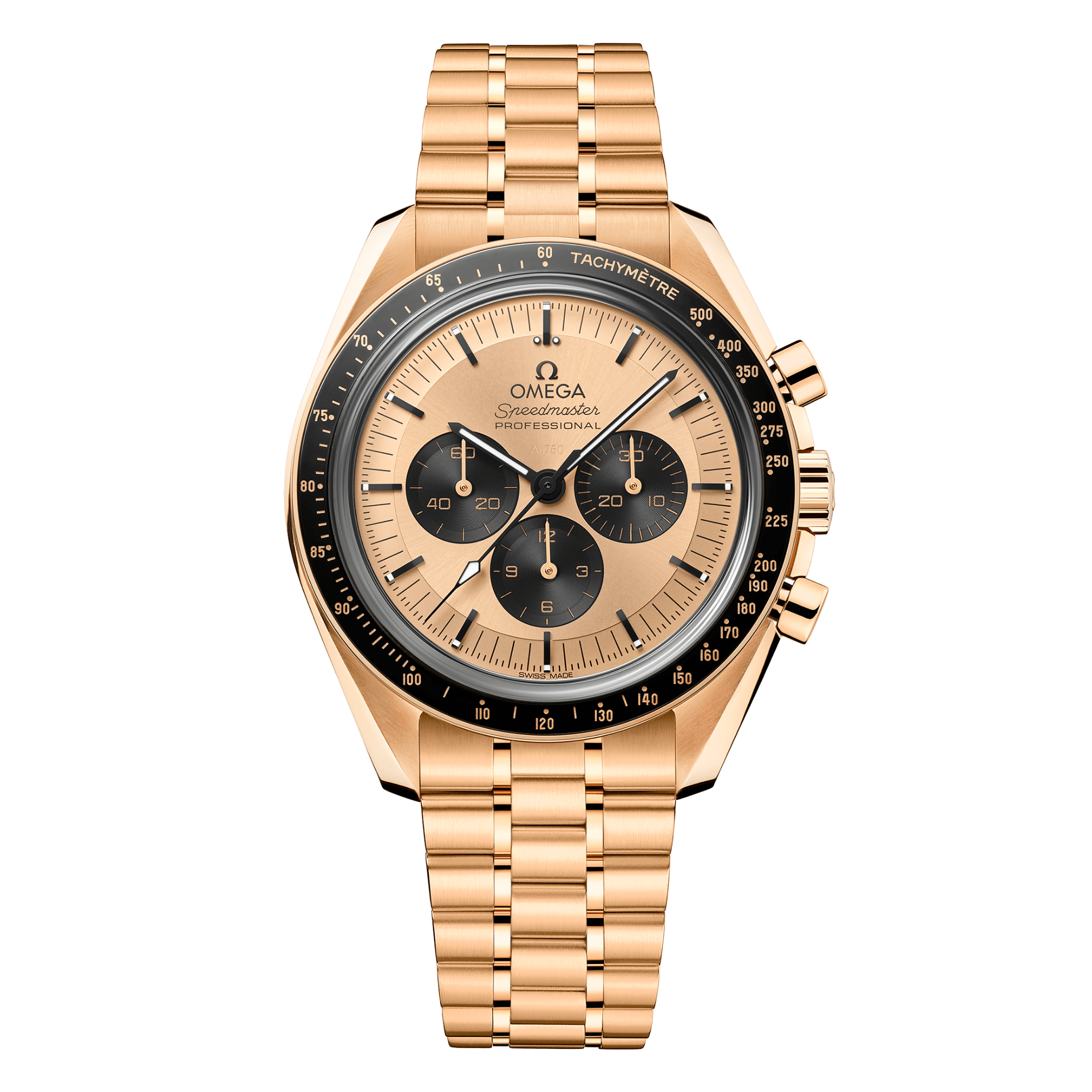 Image of Speedmaster Moonwatch Professional Yellow Gold Champagne Dial 42mm
