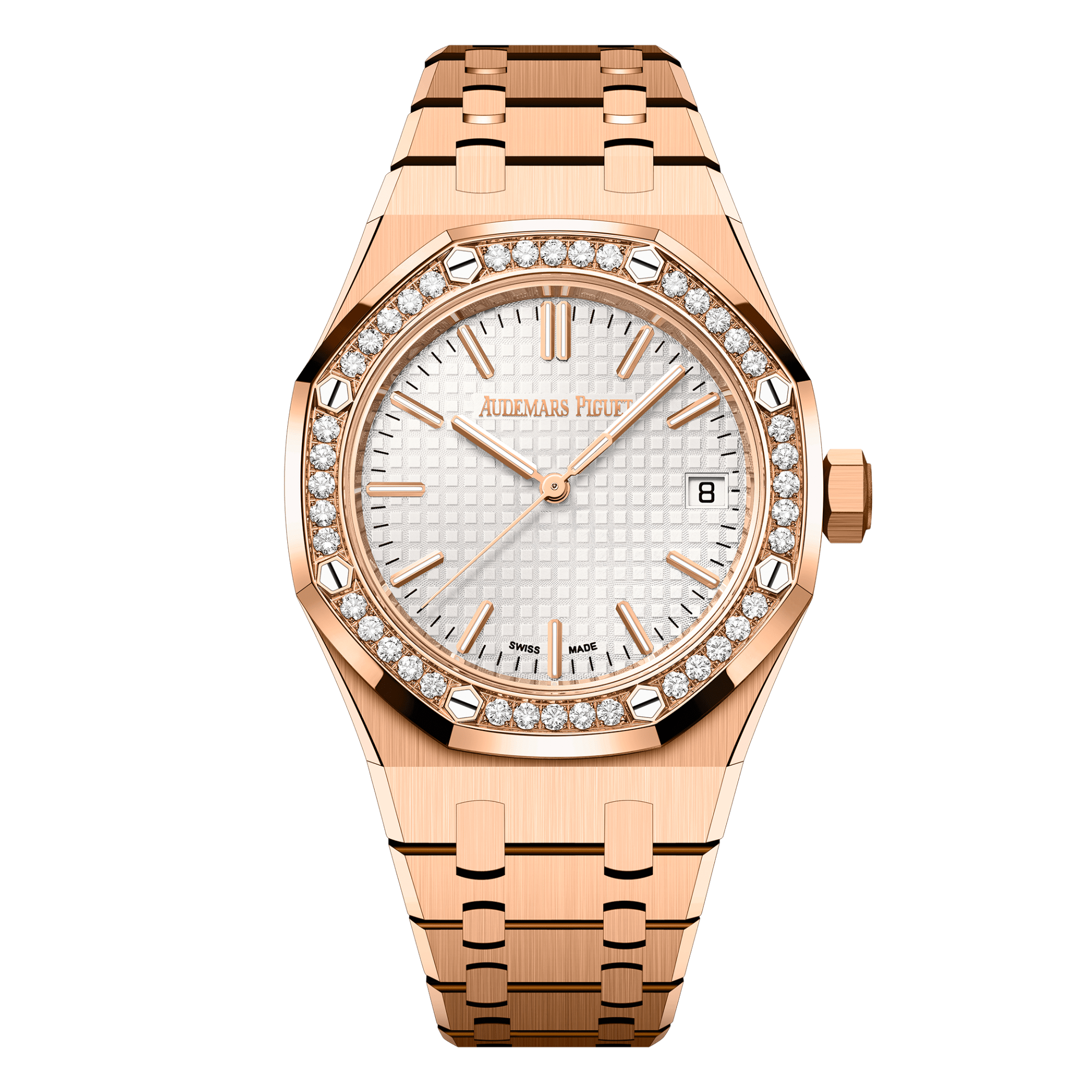 Image of Royal Oak Rose Gold Diamond Silver Dial 37mm