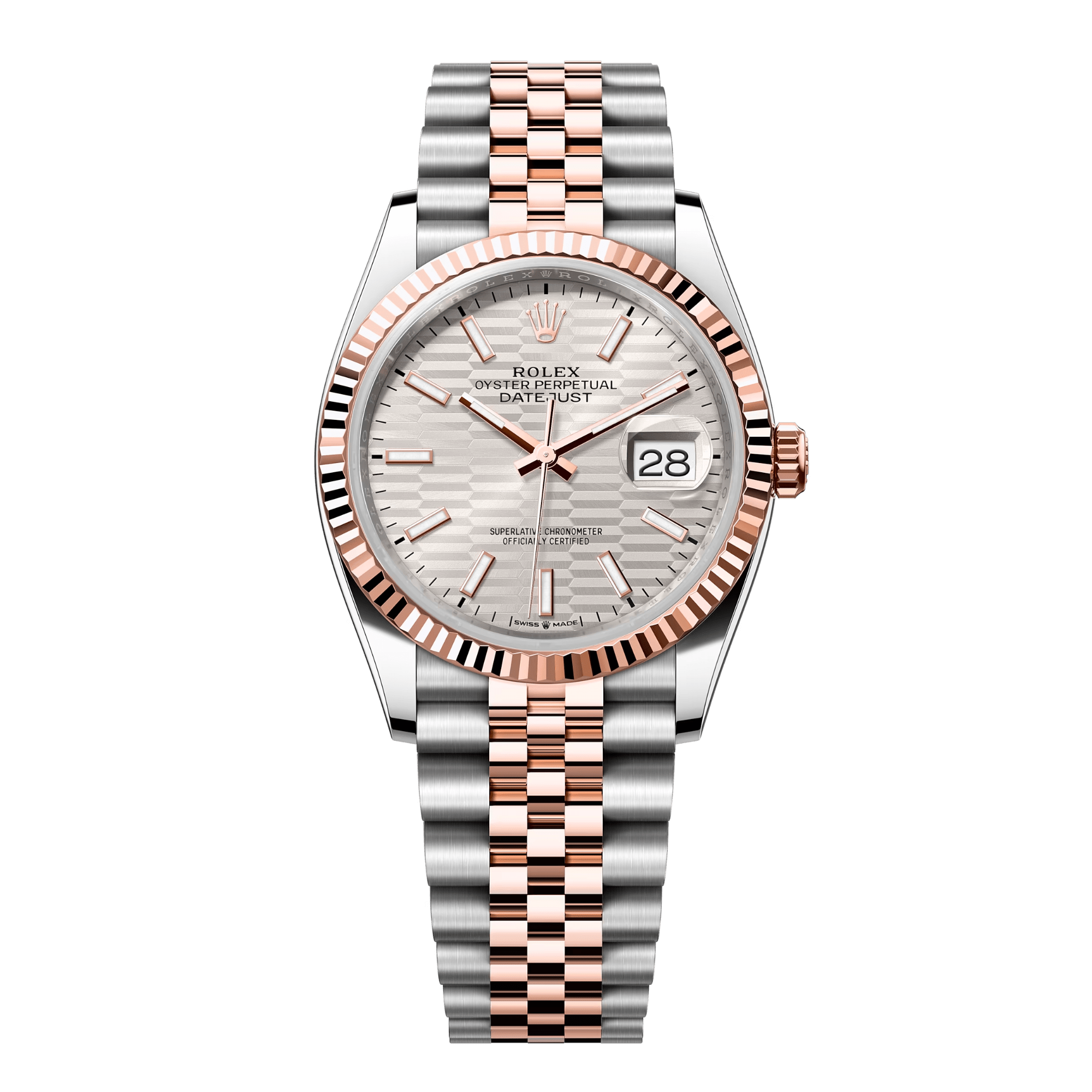 Image of Datejust Rose Gold & Steel Jubilee Silver Dial 36mm