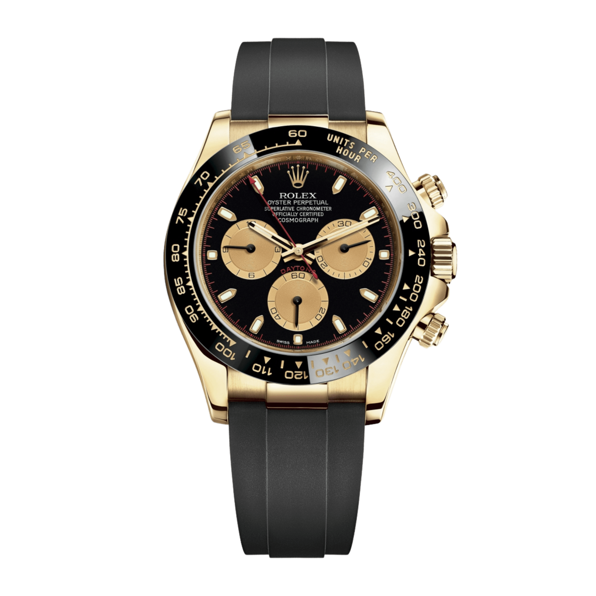 Image of Daytona Yellow Gold Oysterflex Black Dial 40mm