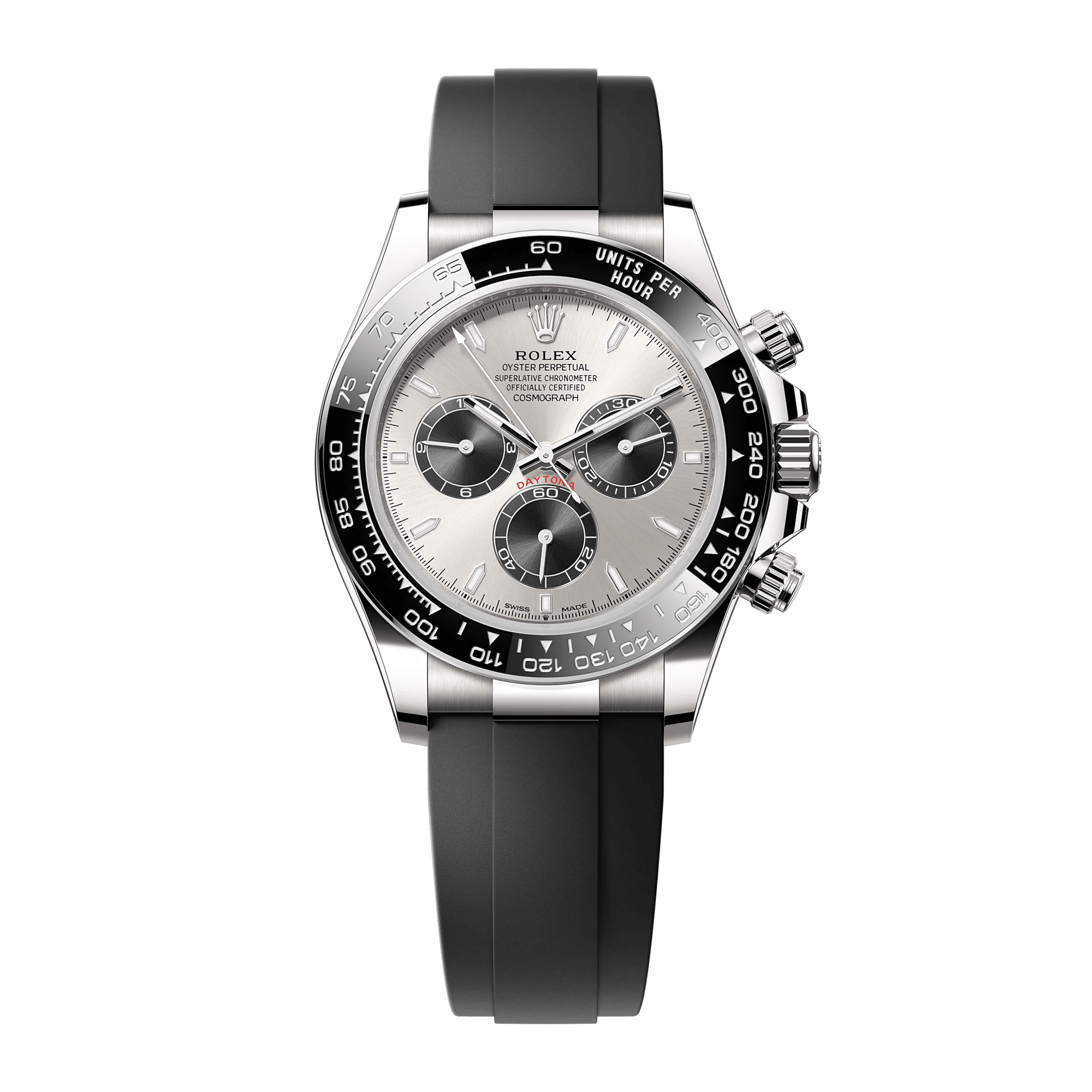 Image of Daytona White Gold Oysterflex Silver Dial 40mm