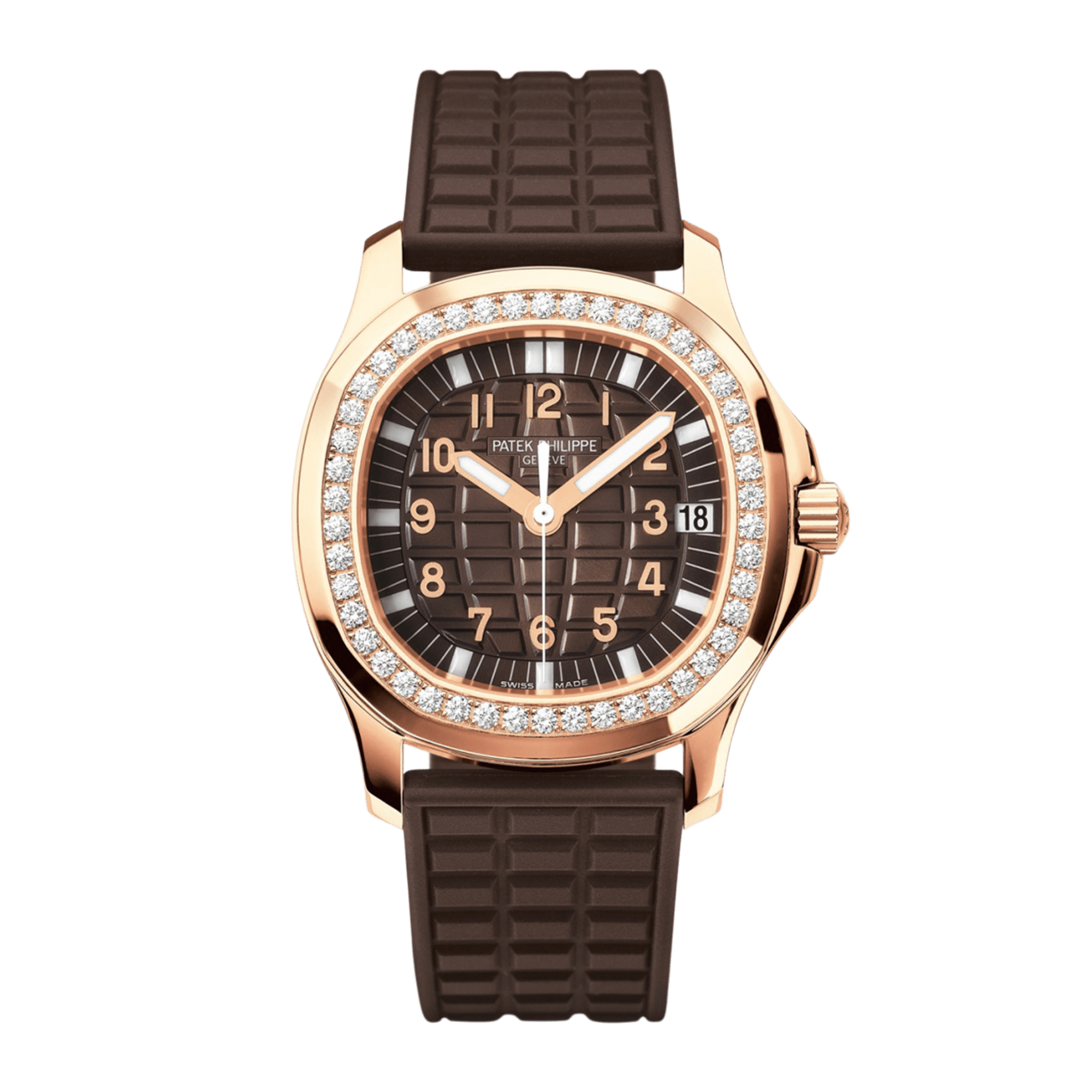 Image of Aquanaut Rose Gold Diamond Brown Dial 35mm