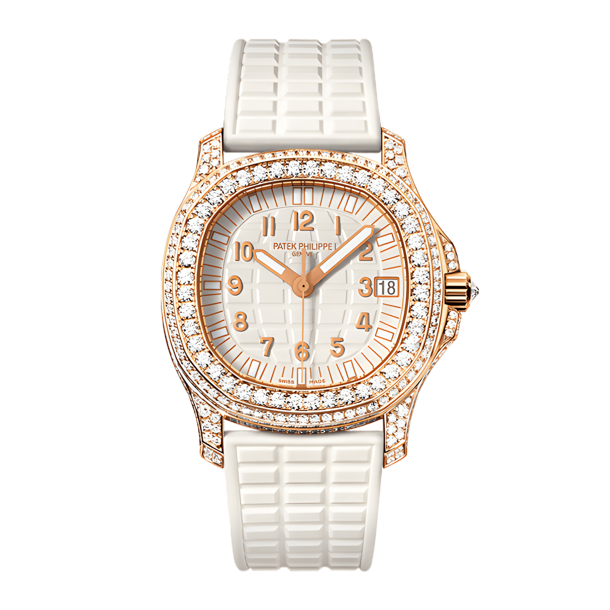 Image of Aquanaut Rose Gold Diamond White Dial 35mm