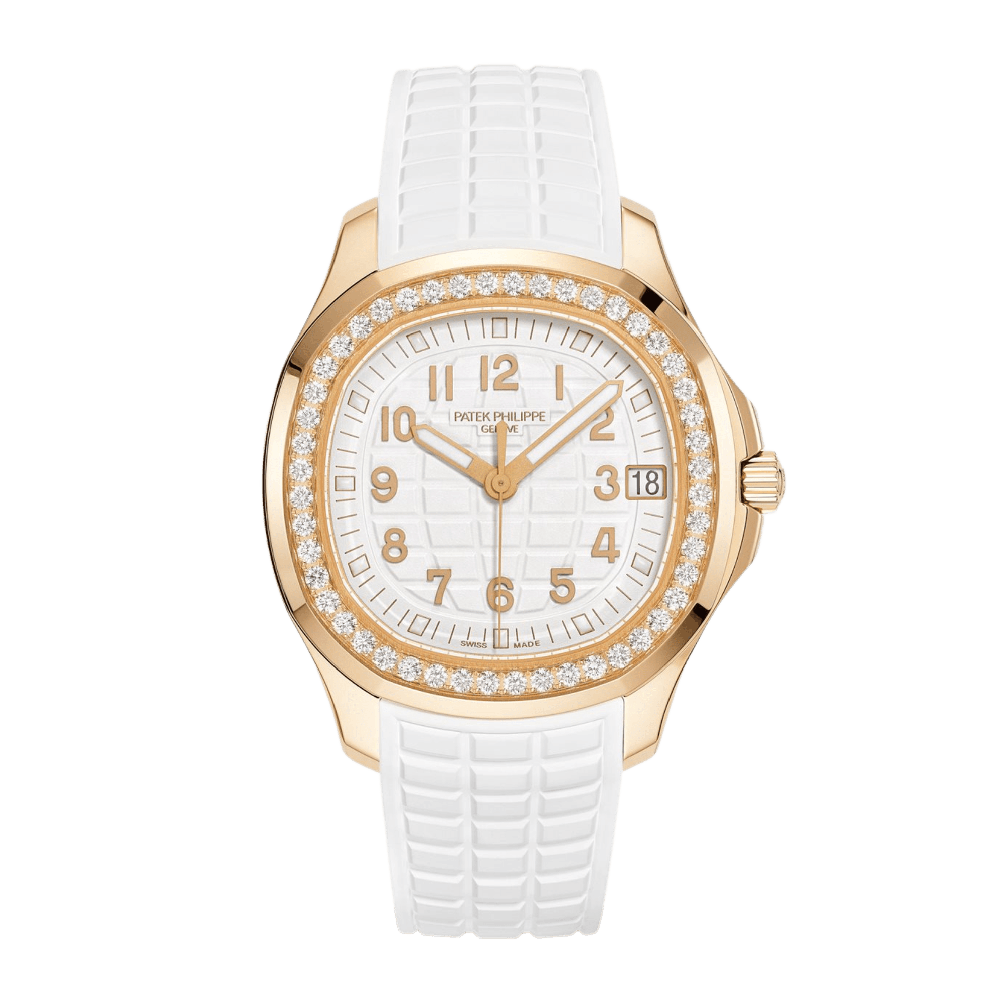 Image of Aquanaut Luce Rose Gold Diamond White Dial 38mm