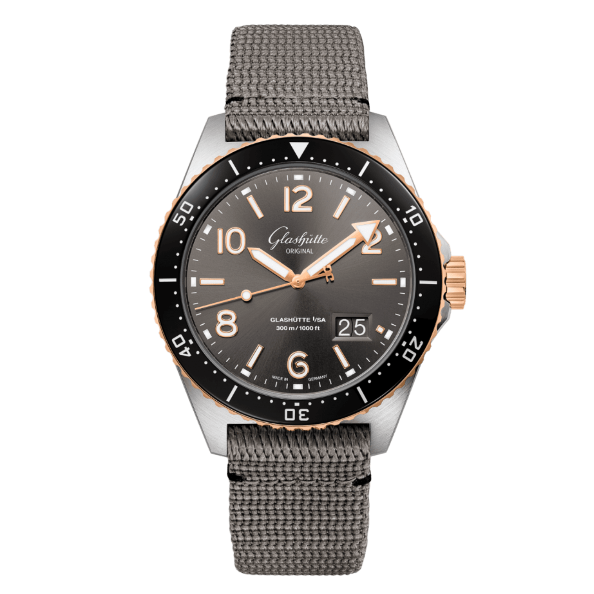 Image of SeaQ Date Rose Gold & Steel Grey Dial 43mm